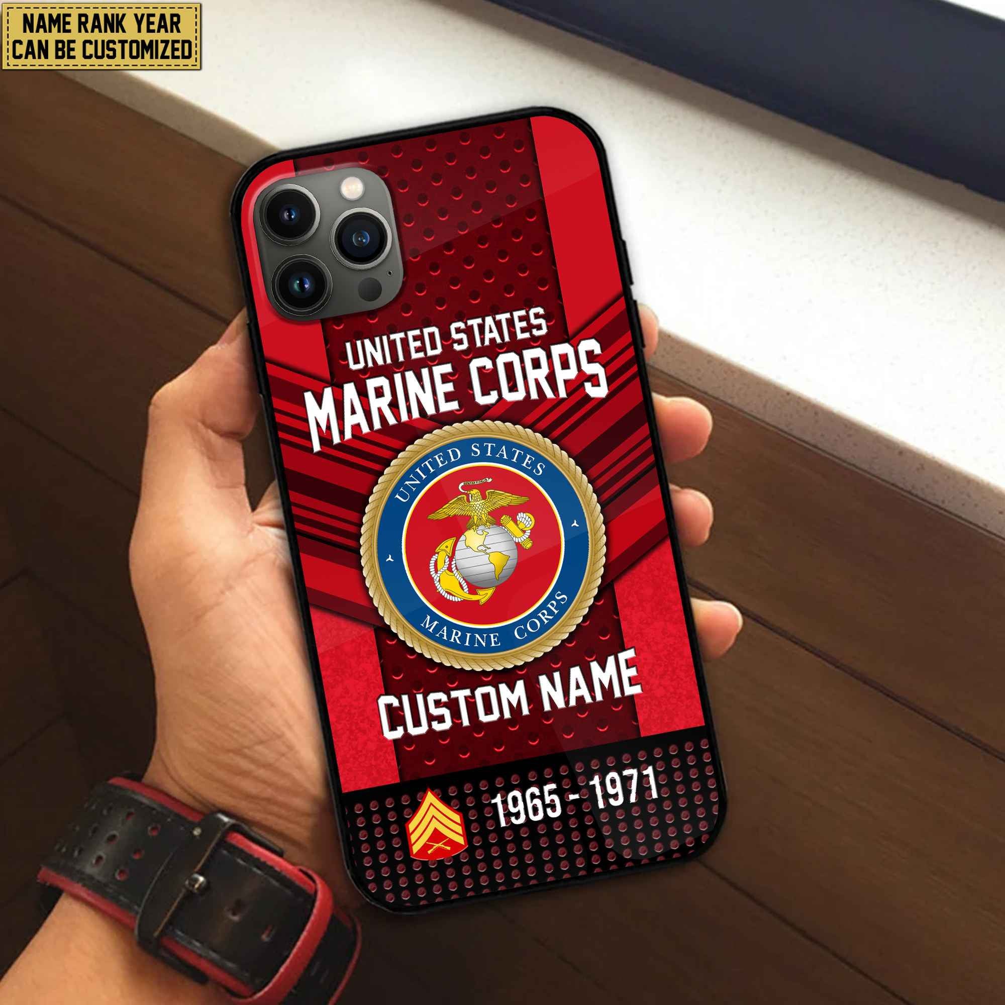 Premium Custom Name, Rank USMC Veteran Phone Case, Gifts For Veterans Day, Father's Day, Gifts For USMC Veteran VPVC500803