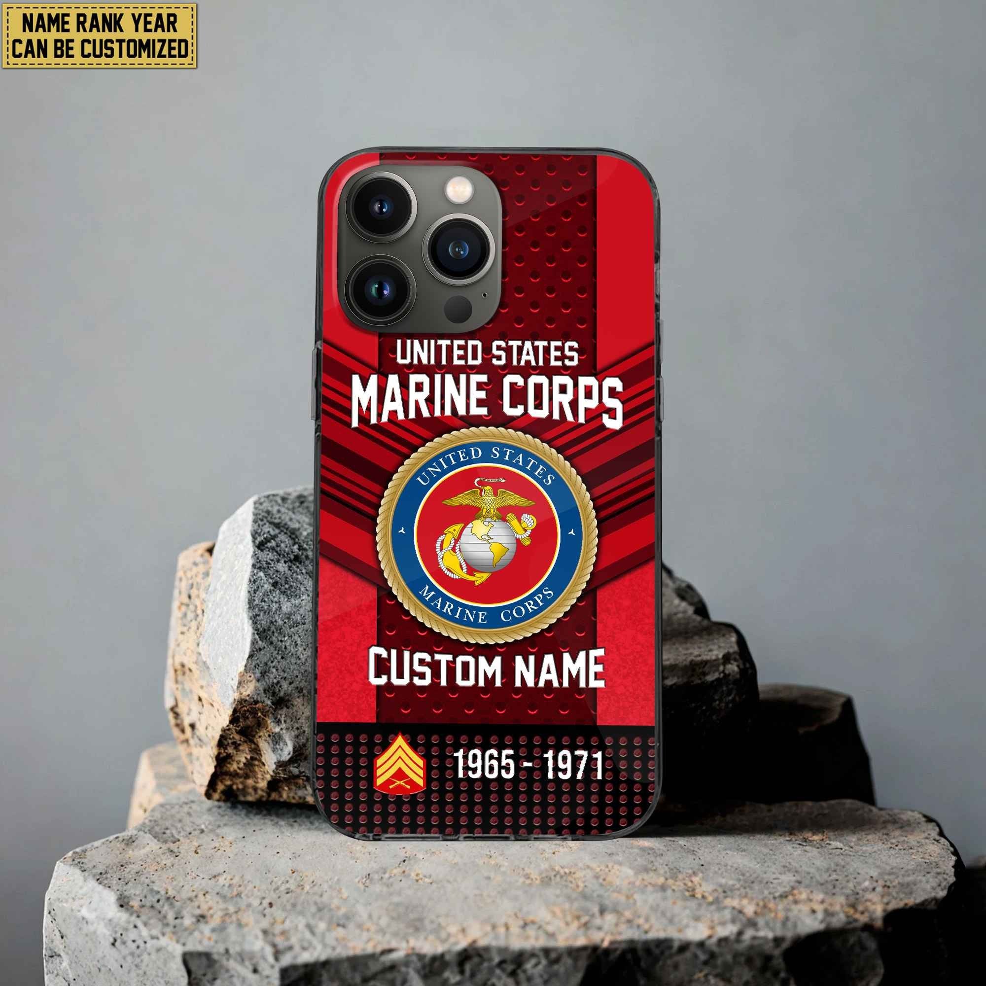 Premium Custom Name, Rank USMC Veteran Phone Case, Gifts For Veterans Day, Father's Day, Gifts For USMC Veteran VPVC500803