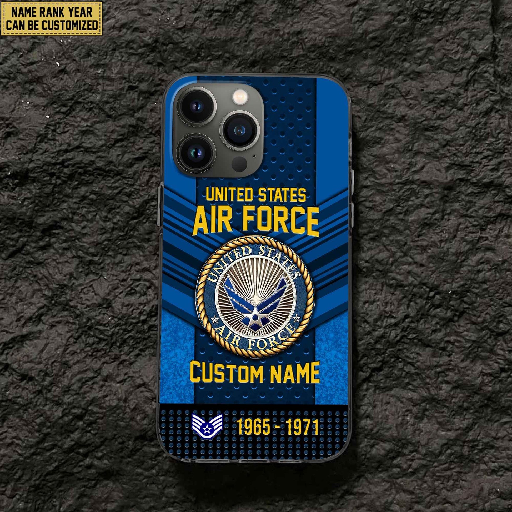 Premium Custom Name, Rank USAF Veteran Phone Case, Gifts For Veterans Day, Father's Day, Gifts For USAF Veteran VPVC500804