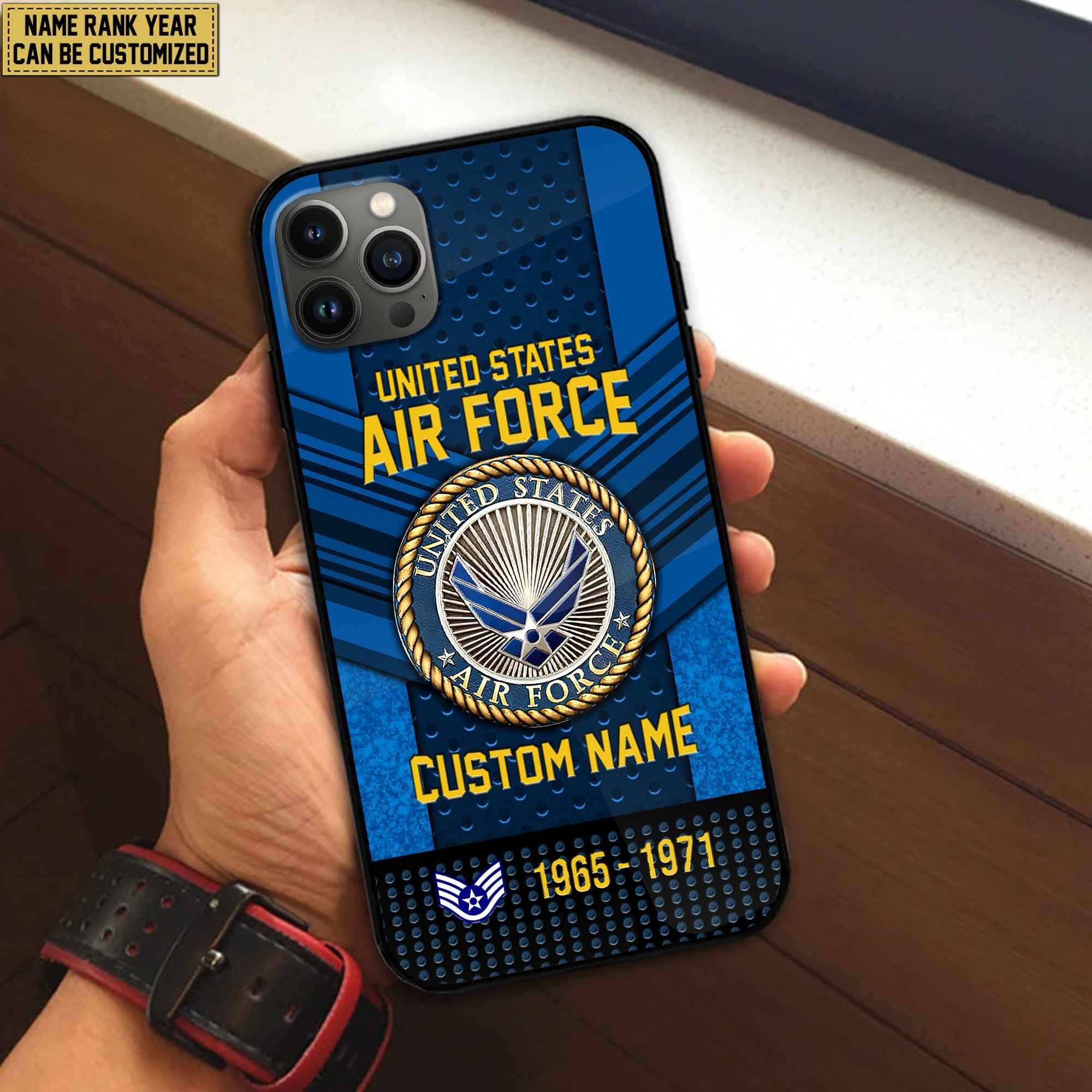Premium Custom Name, Rank USAF Veteran Phone Case, Gifts For Veterans Day, Father's Day, Gifts For USAF Veteran VPVC500804
