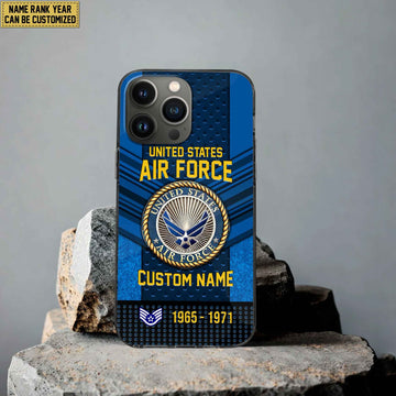 Premium Custom Name, Rank USAF Veteran Phone Case, Gifts For Veterans Day, Father's Day, Gifts For USAF Veteran VPVC500804