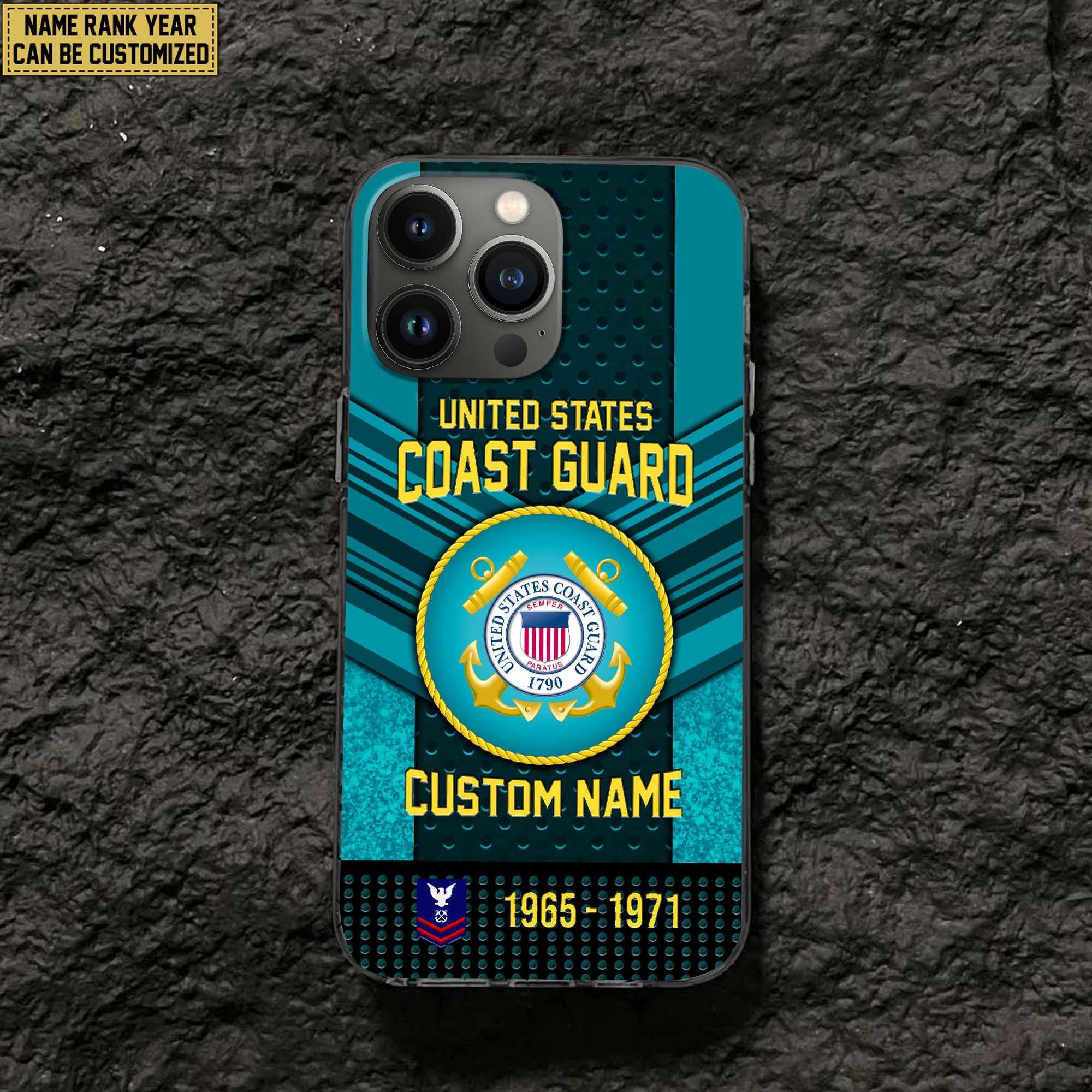 Premium Custom Name, Rank USCG Veteran Phone Case, Gifts For Veterans Day, Father's Day, Gifts For Coast Guard Veteran VPVC500805