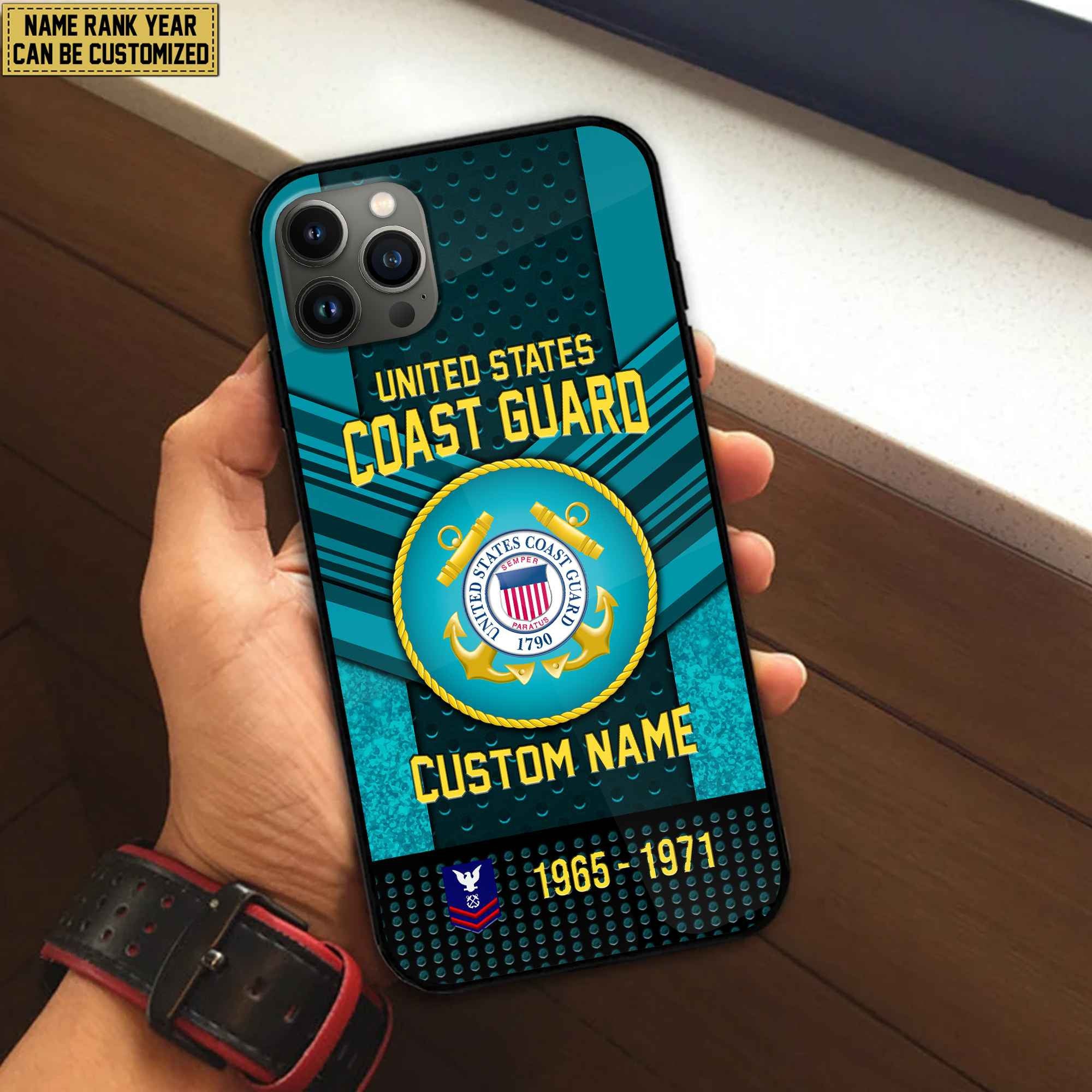 Premium Custom Name, Rank USCG Veteran Phone Case, Gifts For Veterans Day, Father's Day, Gifts For Coast Guard Veteran VPVC500805