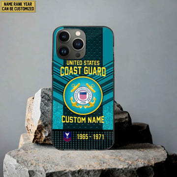 Premium Custom Name, Rank USCG Veteran Phone Case, Gifts For Veterans Day, Father's Day, Gifts For Coast Guard Veteran VPVC500805
