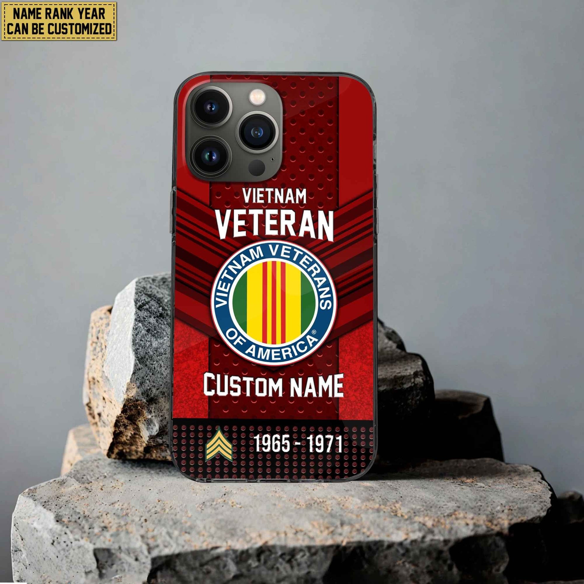 Premium Custom Name, Rank Vietnam Veteran Phone Case, Gifts For Veterans Day, Father's Day, Gifts For Vietnam Veteran VPVC500806