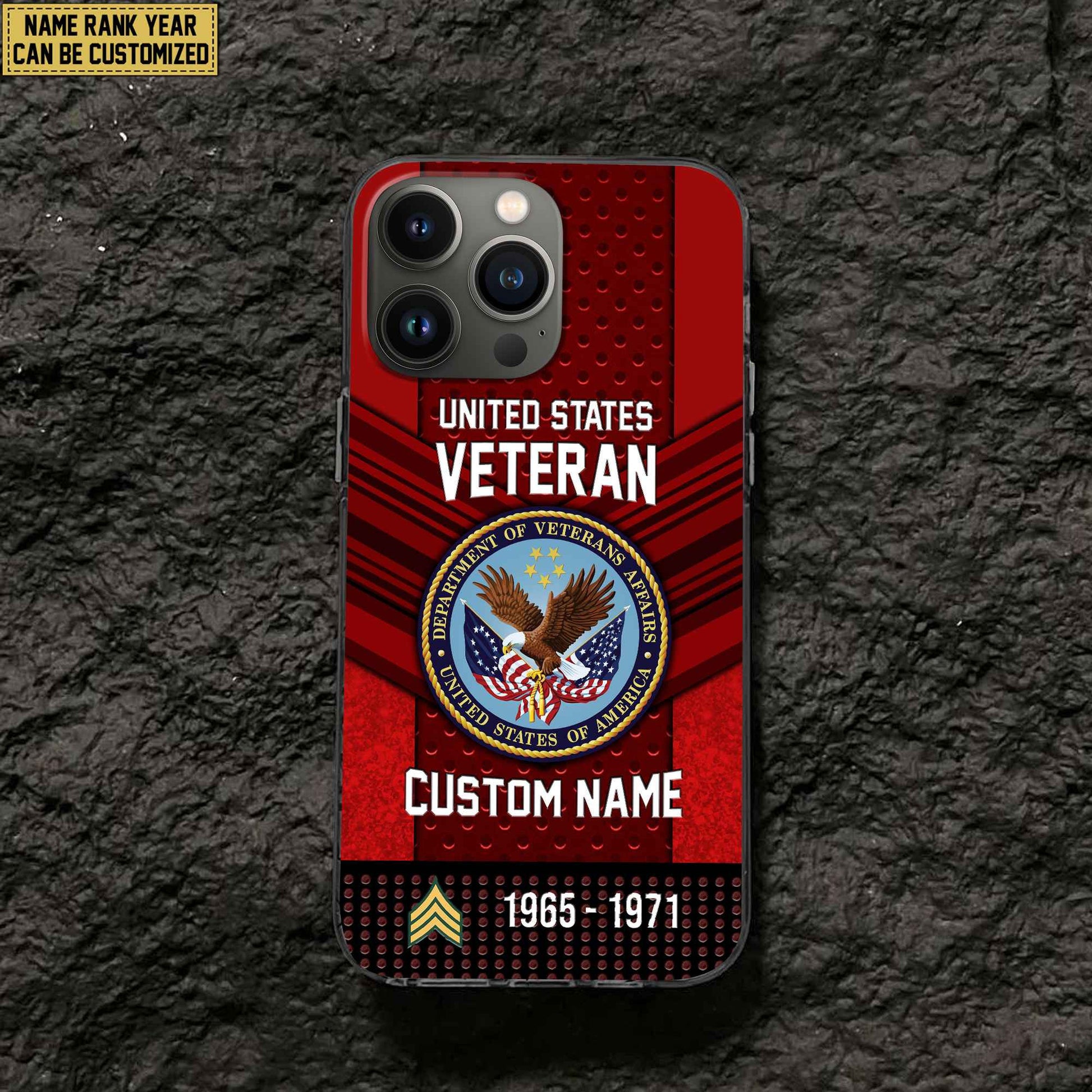 Premium Custom Name, Rank US Veteran Phone Case, Gifts For Veterans Day, Father's Day, Gifts For US Veteran VPVC500807