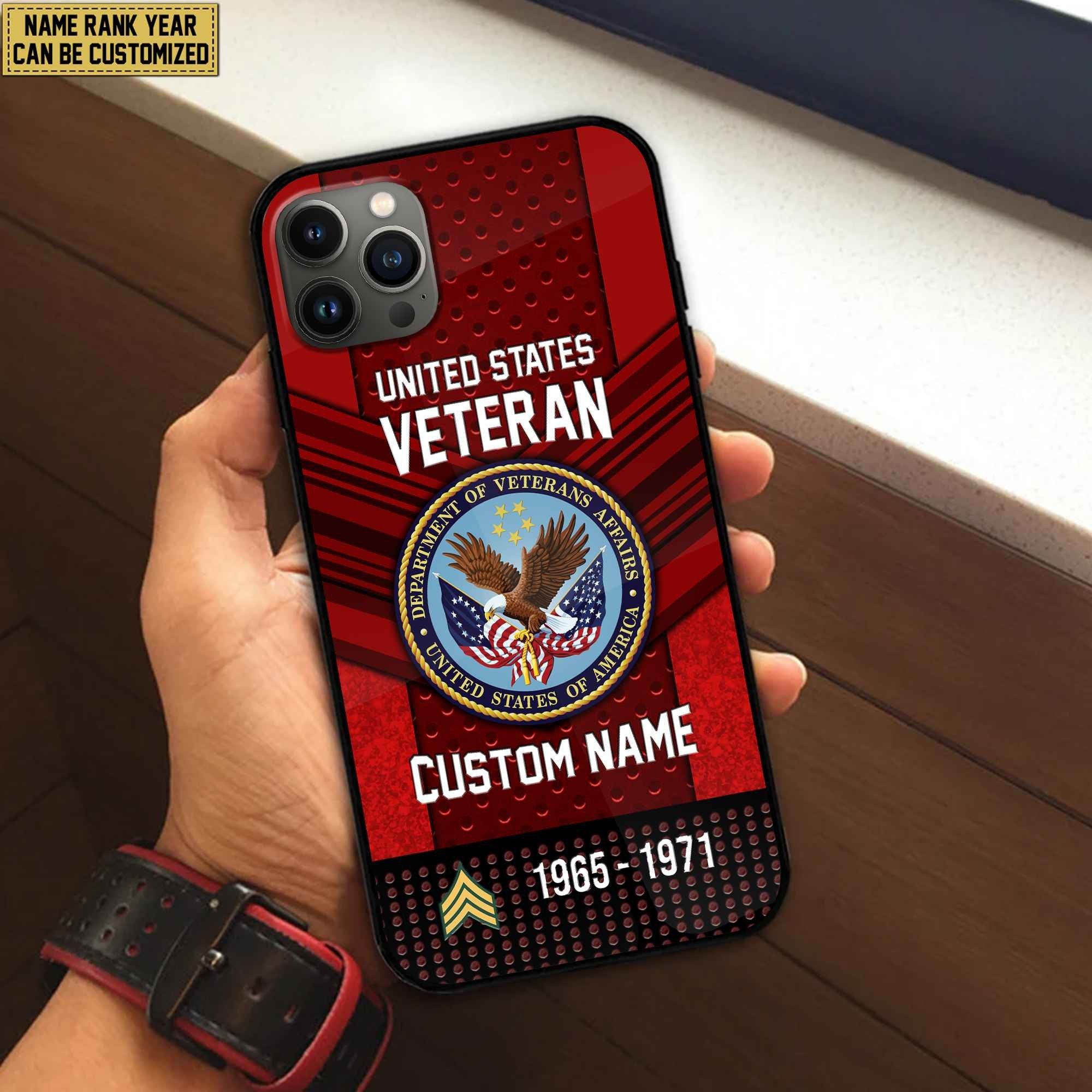 Premium Custom Name, Rank US Veteran Phone Case, Gifts For Veterans Day, Father's Day, Gifts For US Veteran VPVC500807