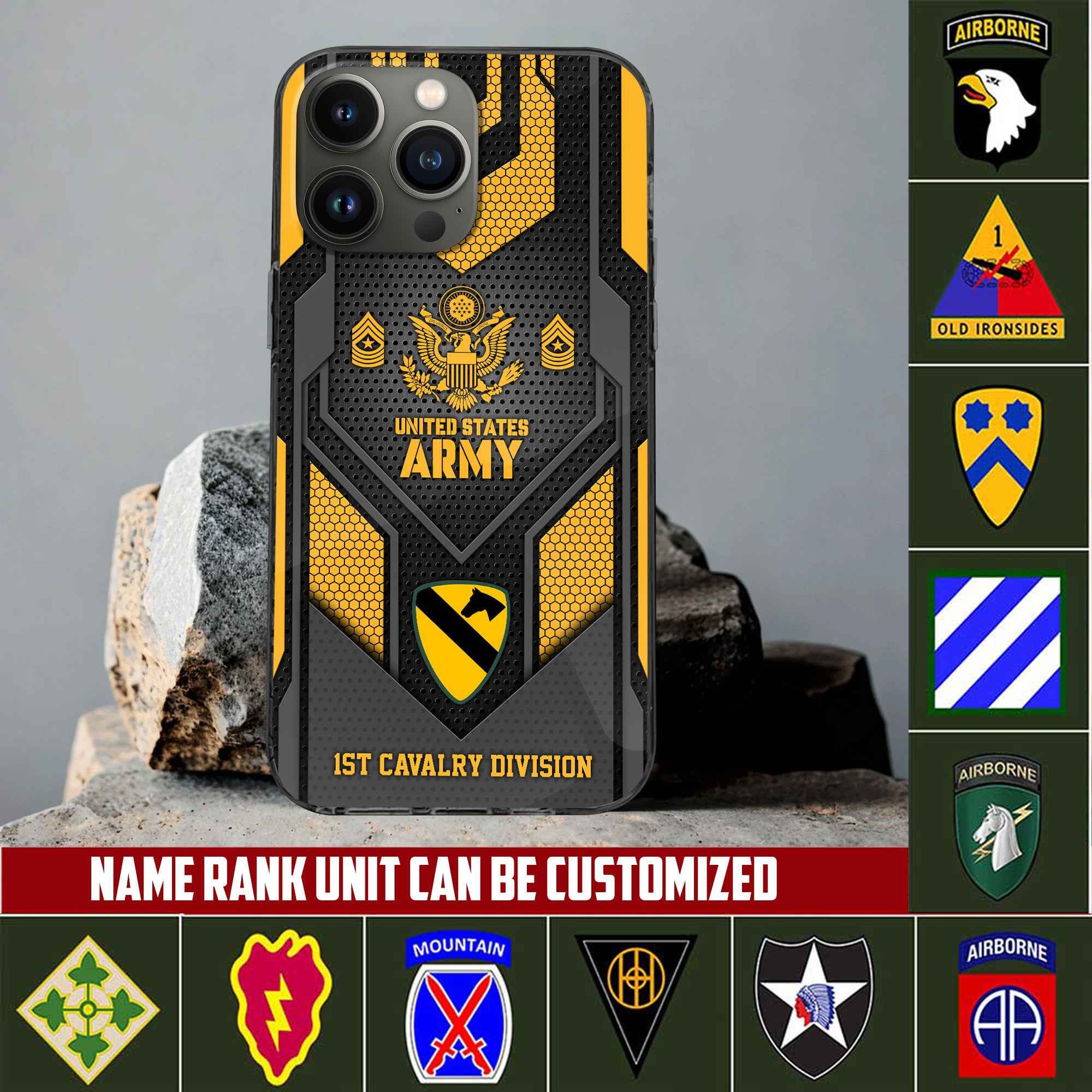 Premium Custom Name, Rank US Army Veteran Phone Case, Gifts For Army Veteran VPVC500201