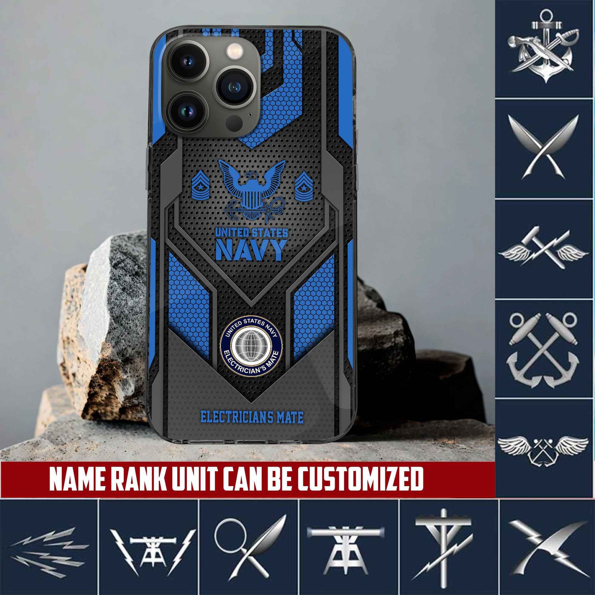Premium Custom Name, Rank US Navy Veteran Phone Case, Gifts For Navy Veteran VPVC500202
