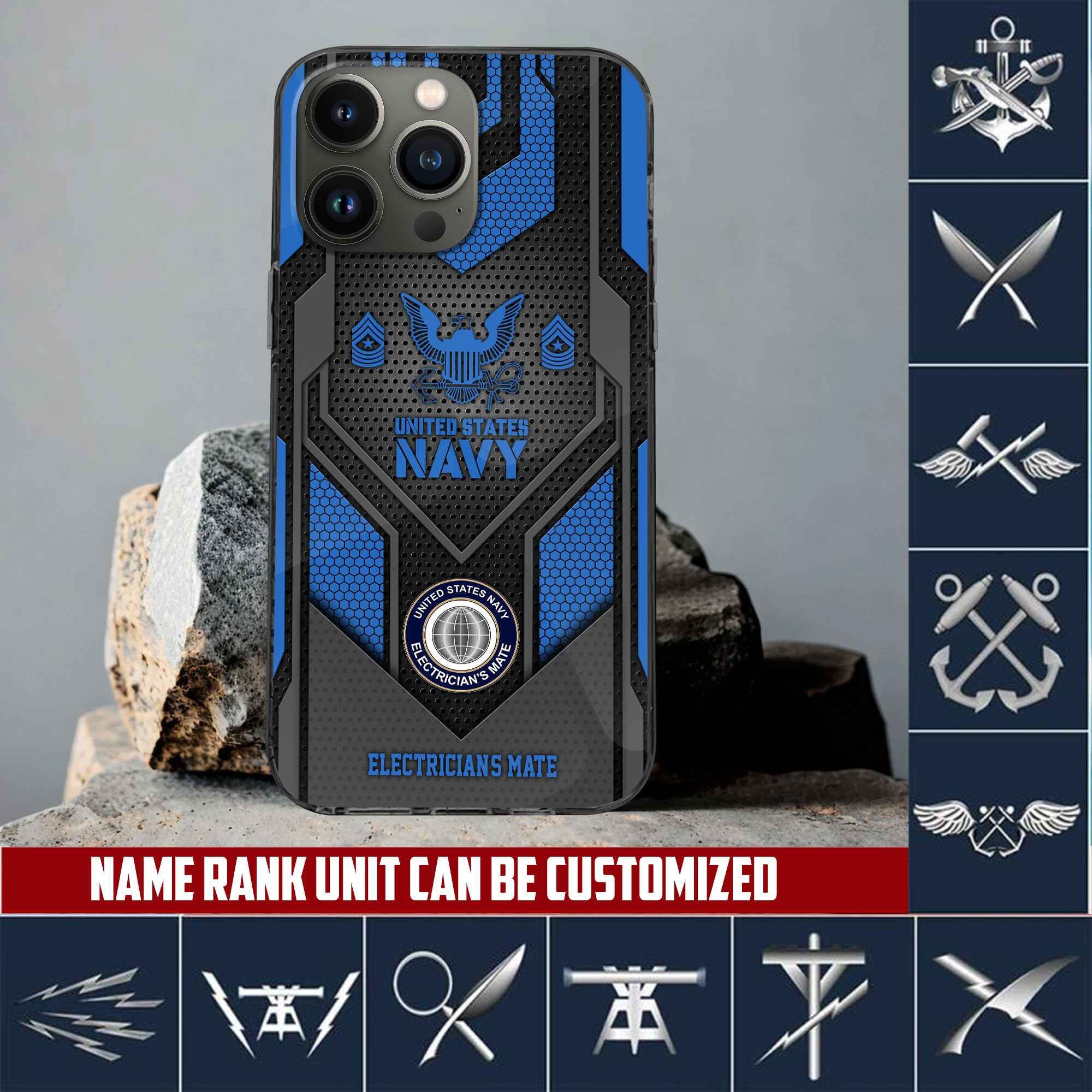 Premium Custom Name, Rank US Navy Veteran Phone Case, Gifts For Navy Veteran VPVC500202