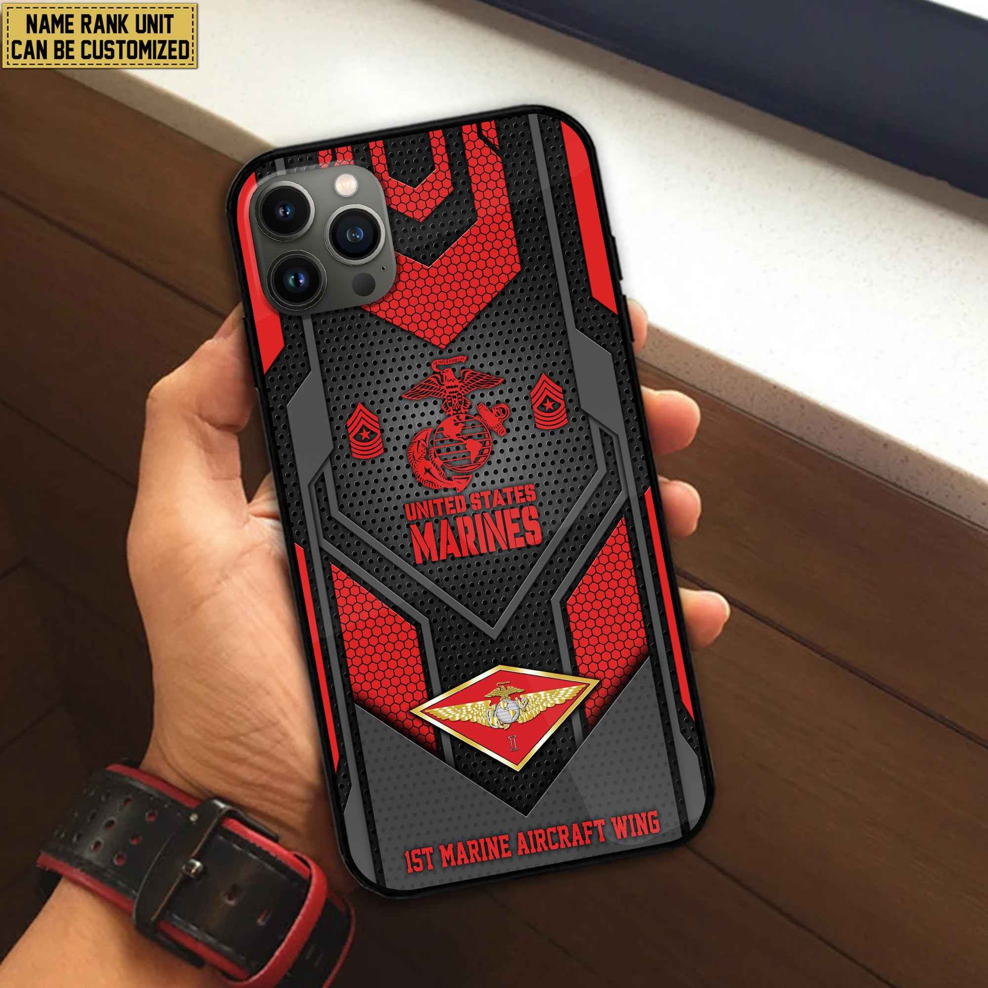 Premium Custom Name, Rank USMC Veteran Phone Case, Gifts For Marine Veteran VPVC500203