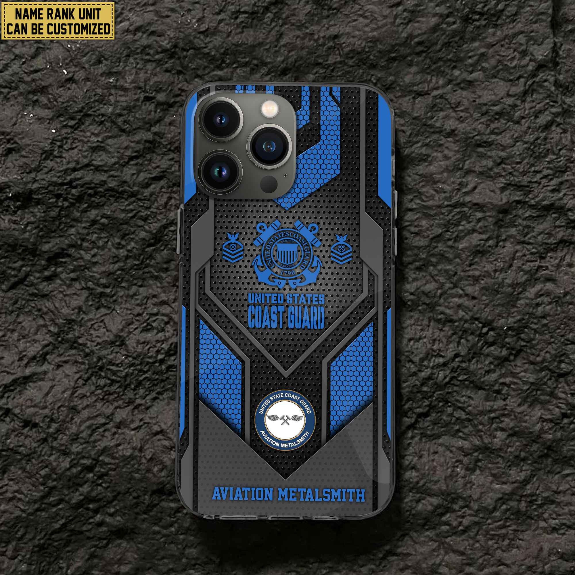 Premium Custom Name, Rank USCG Veteran Phone Case, Gifts For Coast Guard Veteran VPVC500205