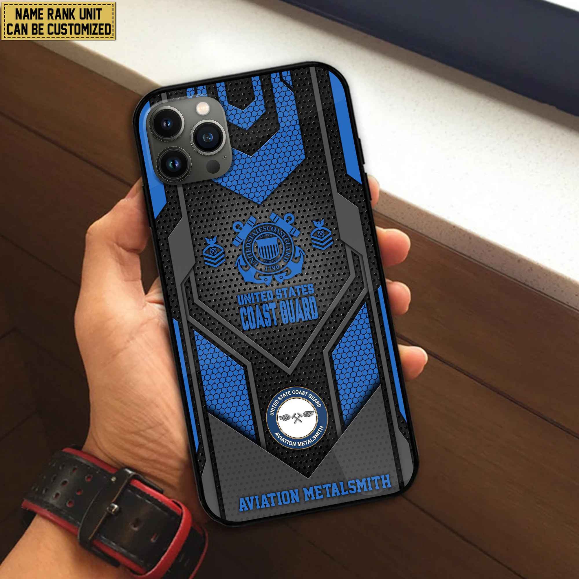 Premium Custom Name, Rank USCG Veteran Phone Case, Gifts For Coast Guard Veteran VPVC500205