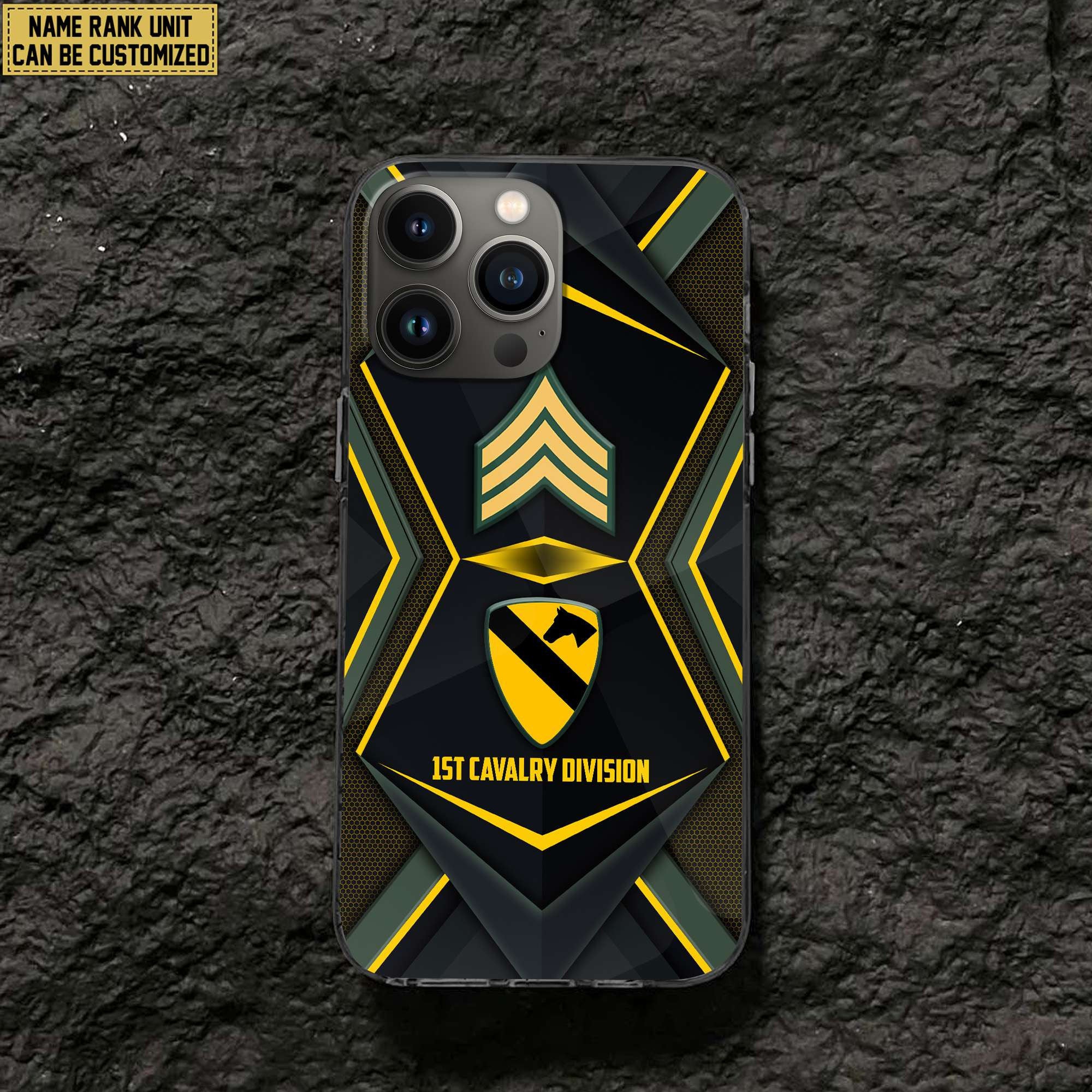 US Army Phone Case, Custom Name, Rank, Gifts For Dad, For Husband, Gifts For Army Veteran VPVC500301