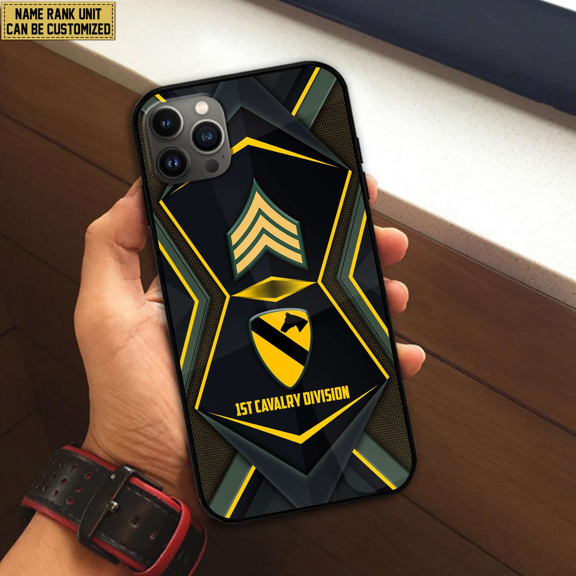 US Army Phone Case, Custom Name, Rank, Gifts For Dad, For Husband, Gifts For Army Veteran VPVC500301