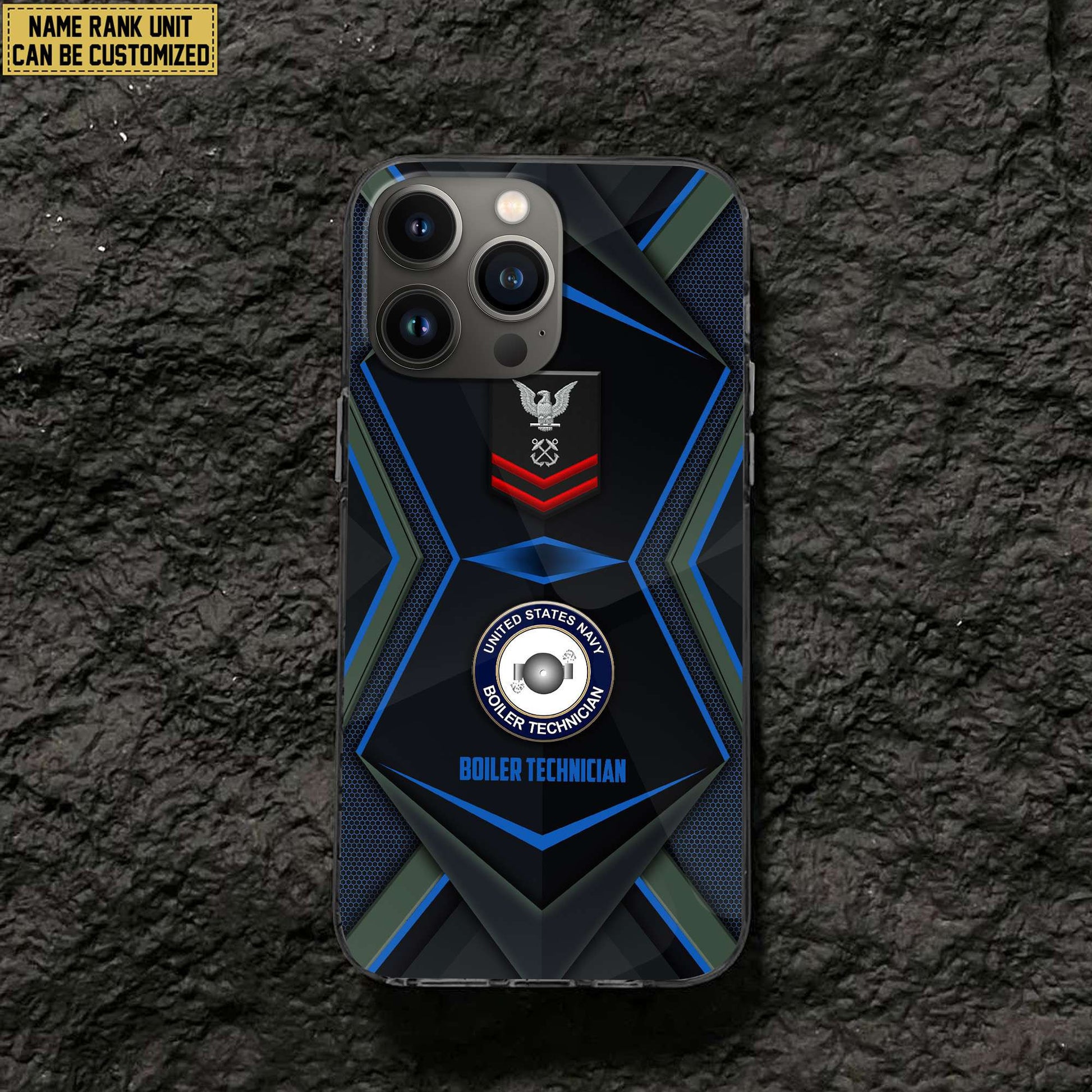 US Navy Phone Case, Custom Name, Rank, Gifts For Dad, For Husband, Gifts For Navy Veteran VPVC500302