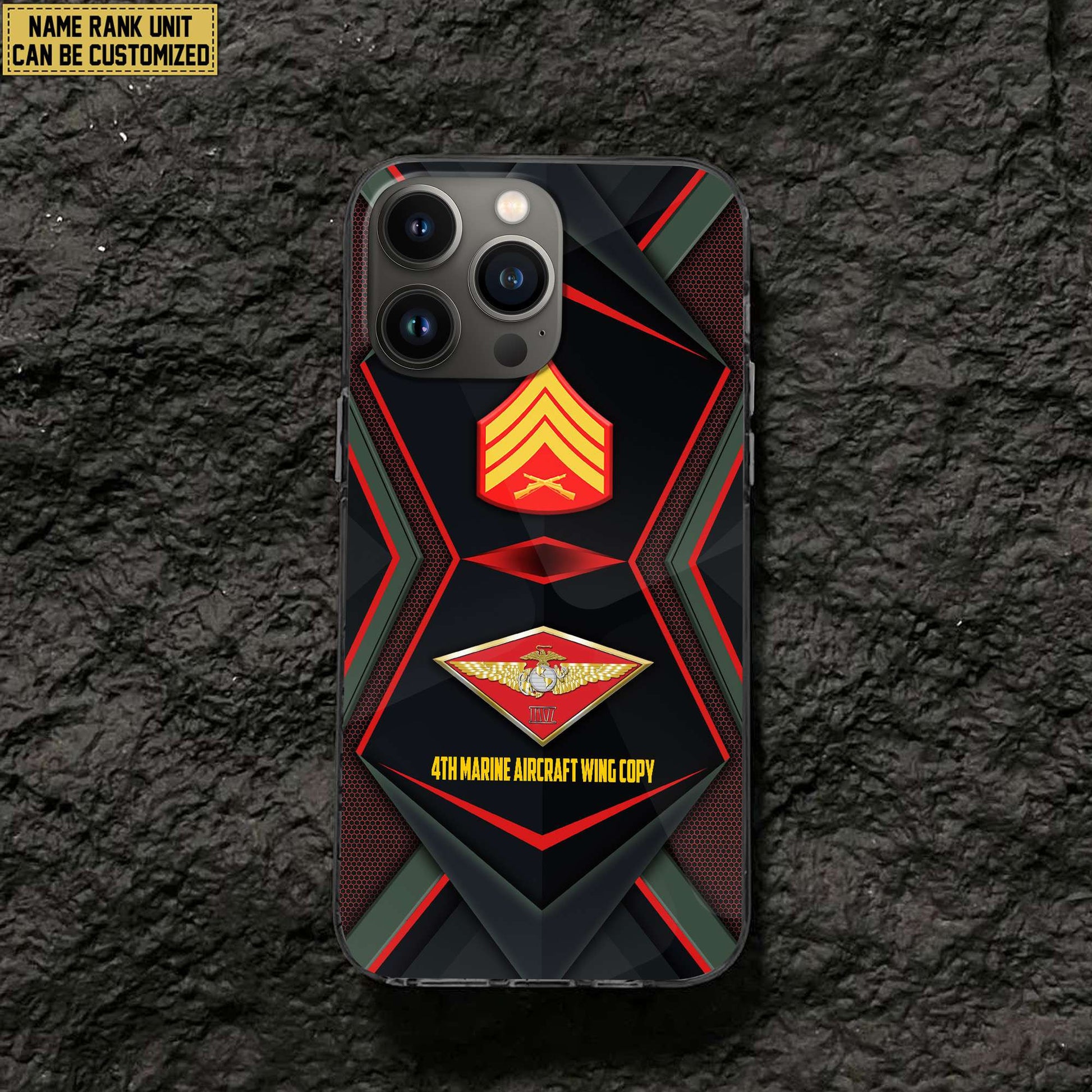 USMC Phone Case, Custom Name, Rank, Gifts For Dad, For Husband, Gifts For Marine Veteran VPVC500303