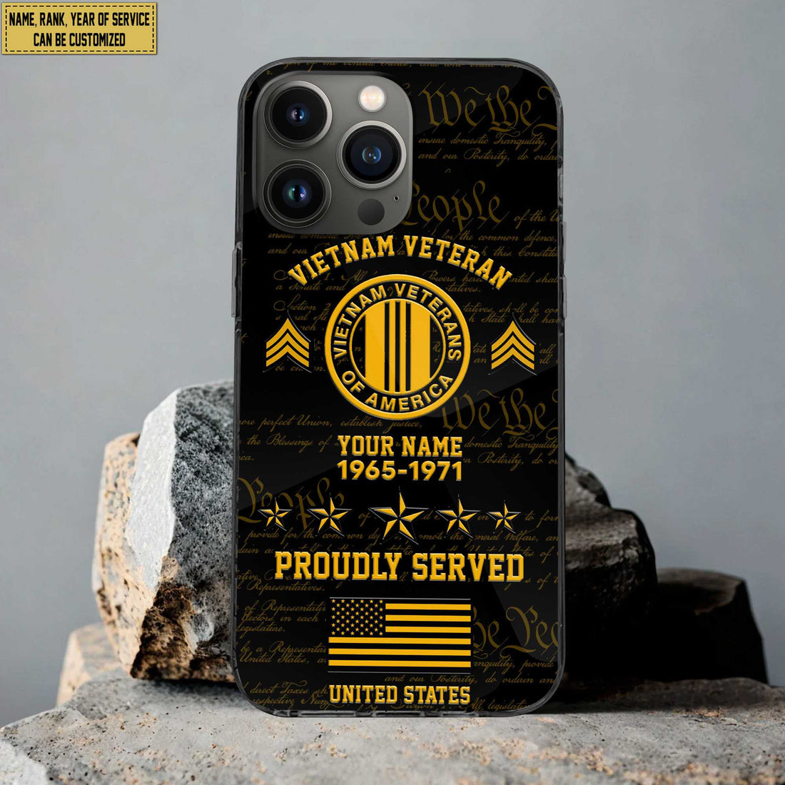 Vietnam Veteran Phone Case, Custom Name, Rank, Gifts For Dad, For Husband, Gifts For Vietnam Veteran VPVC500406