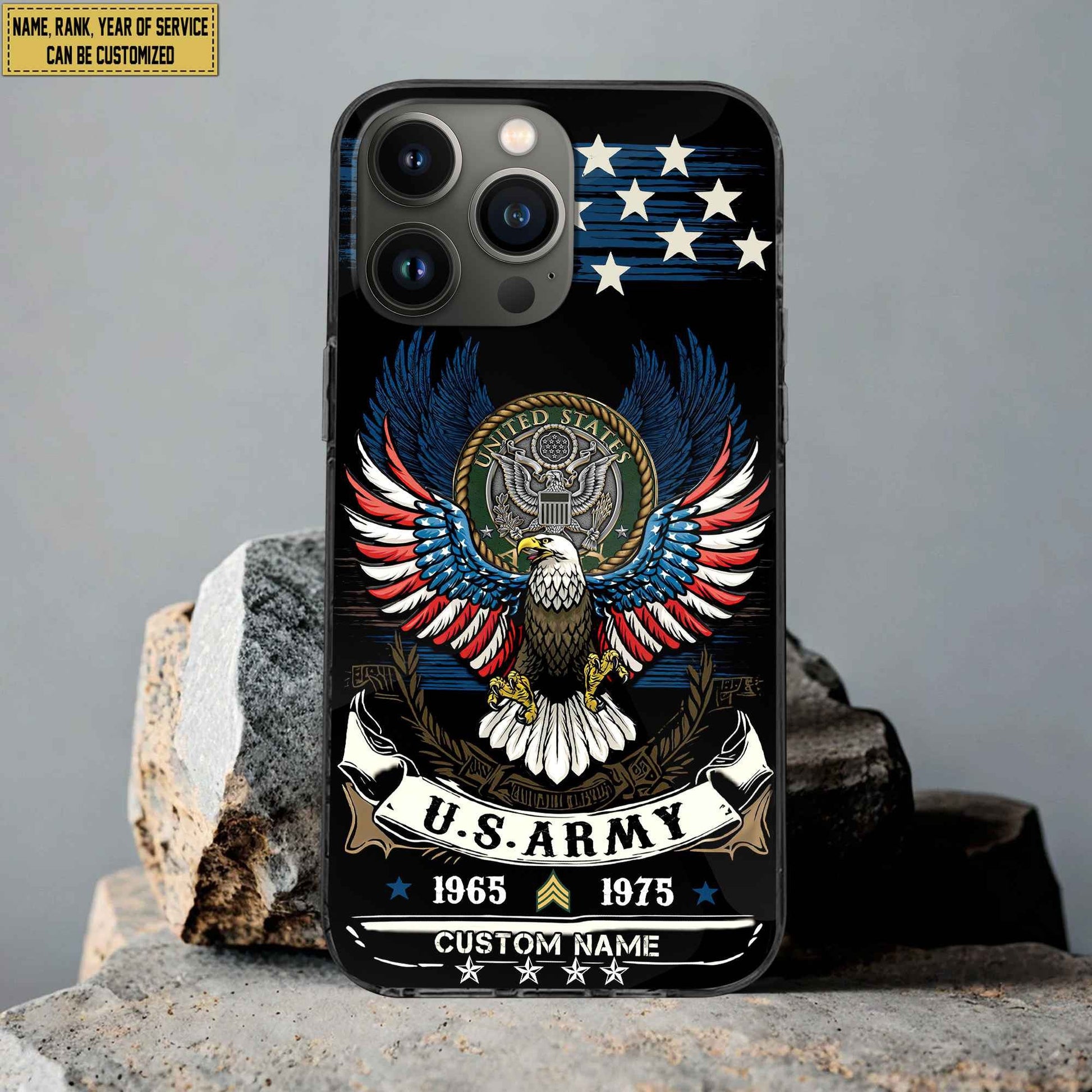 Premium Custom Name, Rank Army Veteran Phone Case, Gifts For Army Veteran, Gifts For Dad, For Husband VPVC500501
