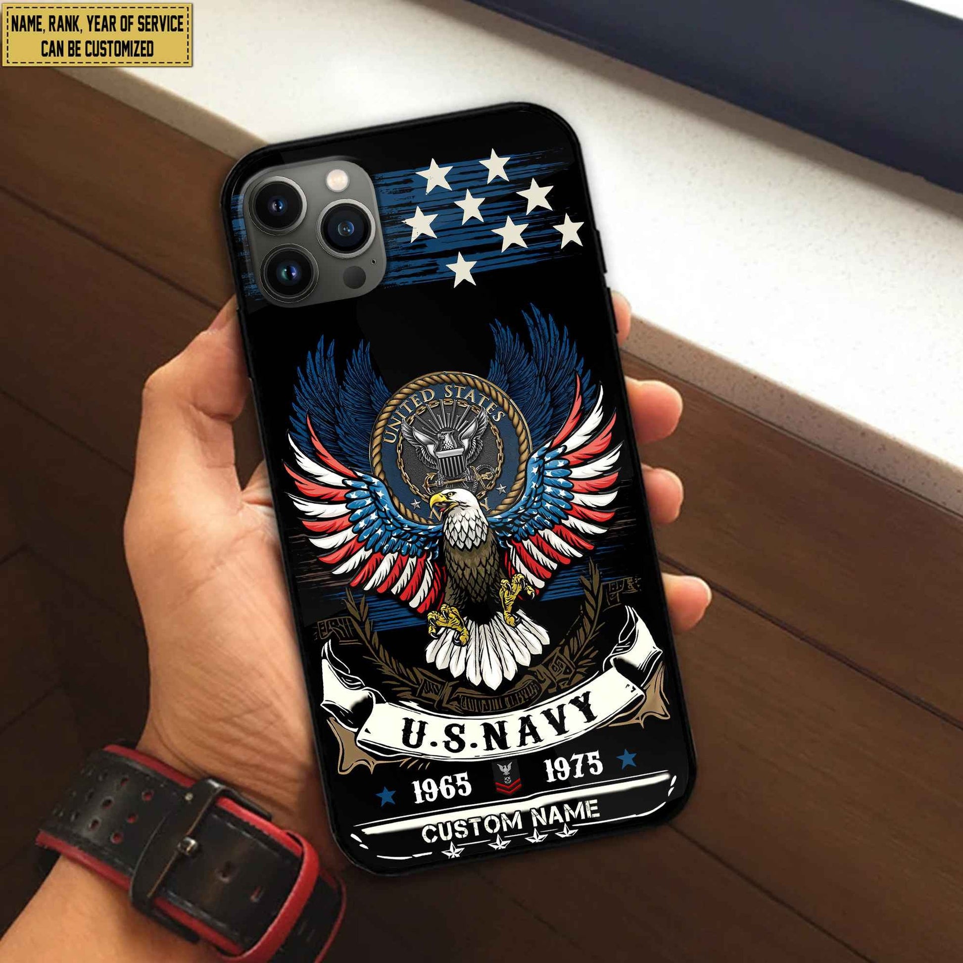 Premium Custom Name, Rank Navy Veteran Phone Case, Gifts For Navy Veteran, Gifts For Dad, For Husband VPVC500502
