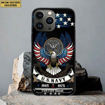 Premium Custom Name, Rank Navy Veteran Phone Case, Gifts For Navy Veteran, Gifts For Dad, For Husband VPVC500502