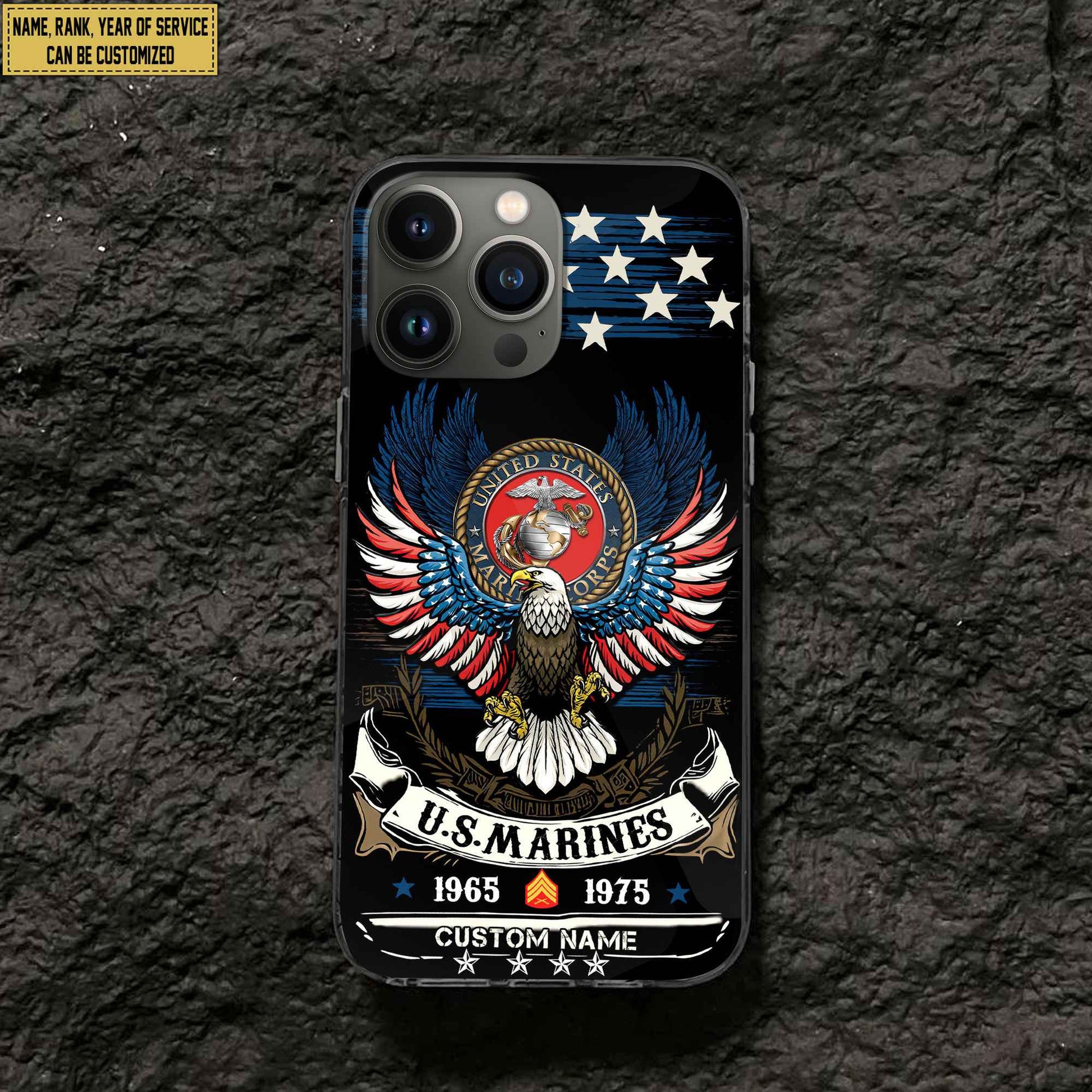 Premium Custom Name, Rank USMC Veteran Phone Case, Gifts For Marine Veteran, Gifts For Dad, For Husband VPVC500503