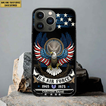 Premium Custom Name, Rank USAF Veteran Phone Case, Gifts For Air Force Veteran, Gifts For Dad, For Husband VPVC500504