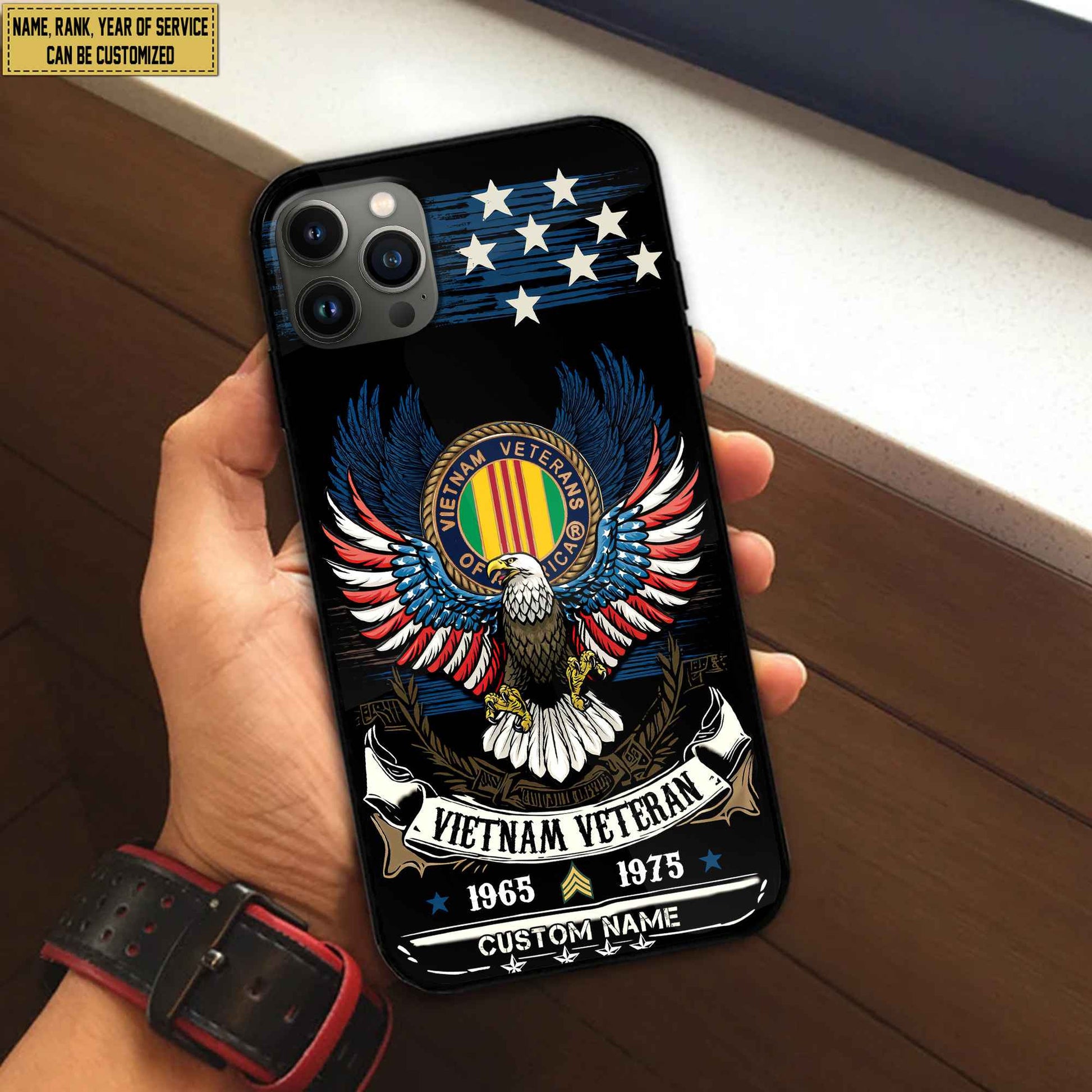 Premium Custom Name, Rank Vietnam Veteran Phone Case, Gifts For Vietnam Veteran, Gifts For Dad, For Husband VPVC500506