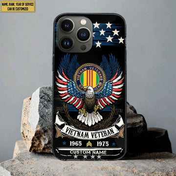 Premium Custom Name, Rank Vietnam Veteran Phone Case, Gifts For Vietnam Veteran, Gifts For Dad, For Husband VPVC500506