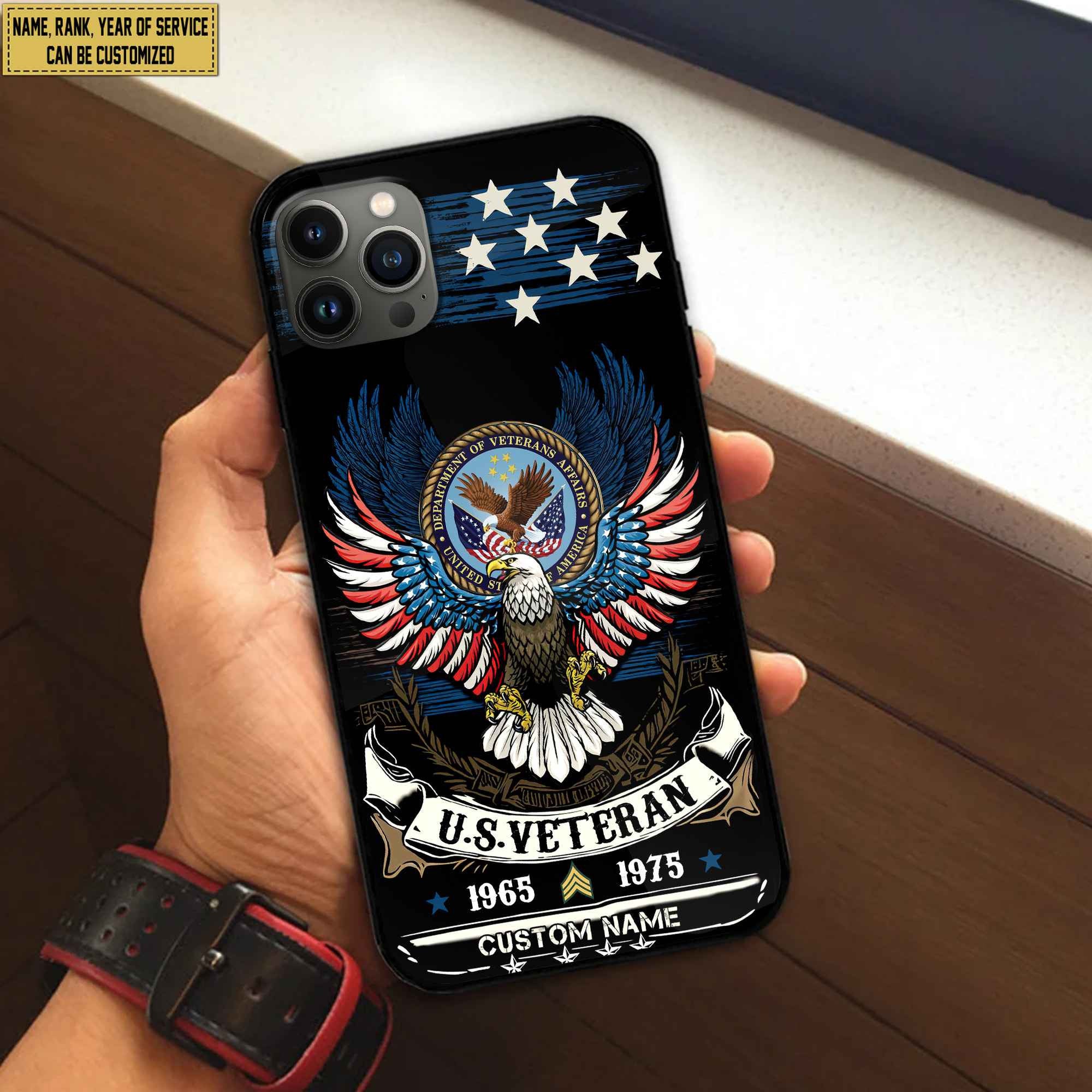 Premium Custom Name, Rank US Veteran Phone Case, Gifts For US Veteran, Gifts For Dad, For Husband VPVC500507