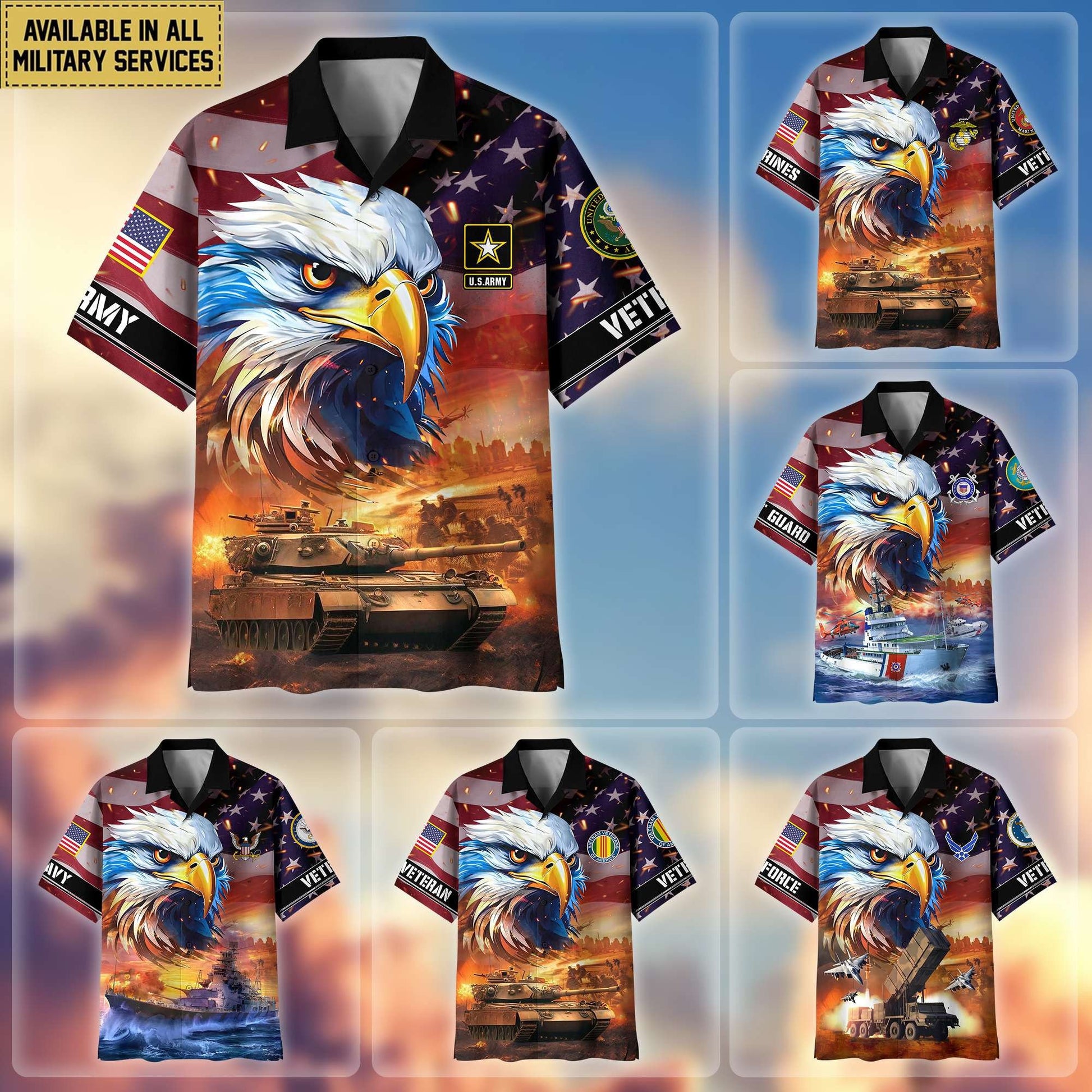 Premium Honoring All Who Served US Veterans Hawaiian Shirt BPVC310701