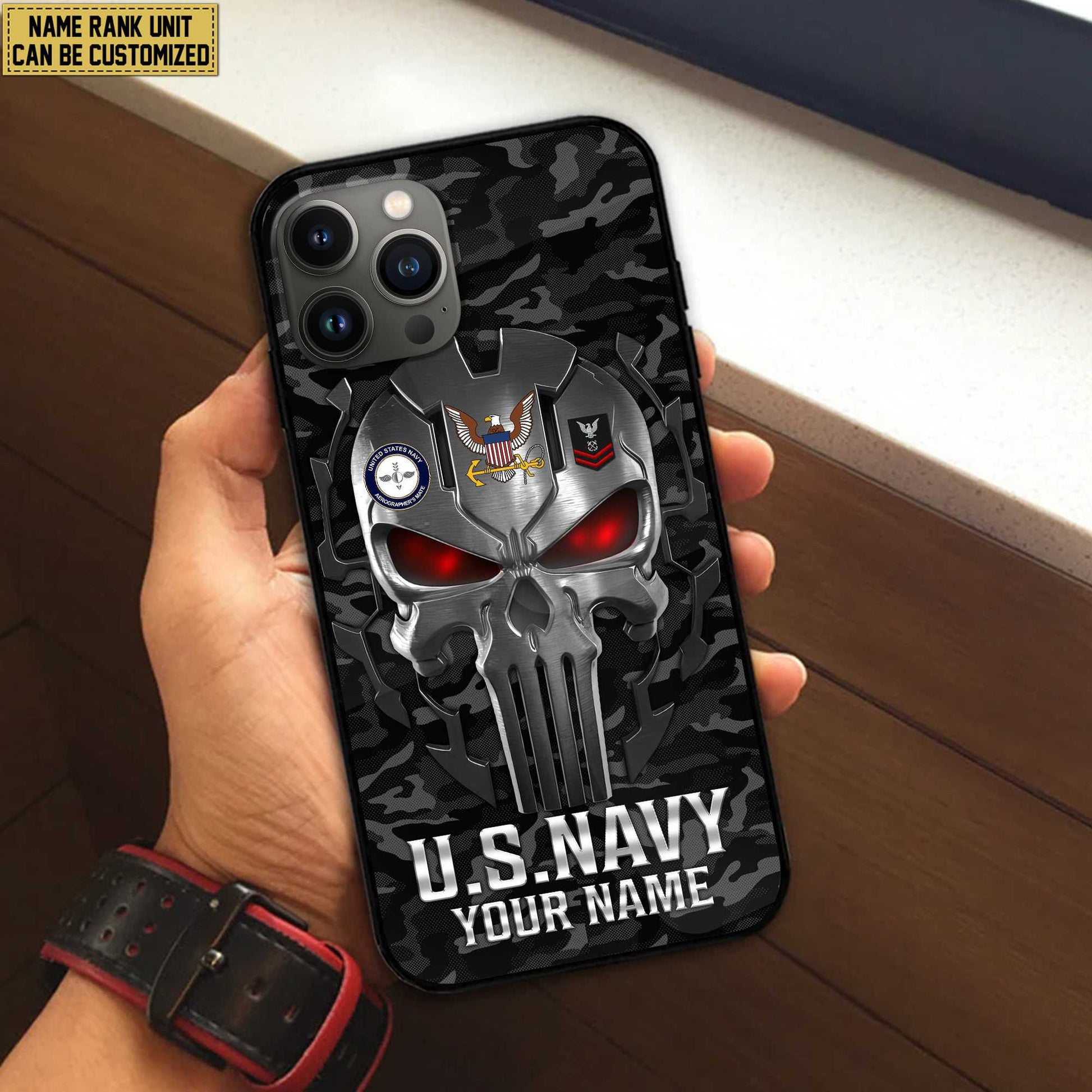 Premium Custom Name, Rank US Navy Veteran Phone Case, Gifts For Navy Veteran, Gifts For Dad, For Husband VPVC500902