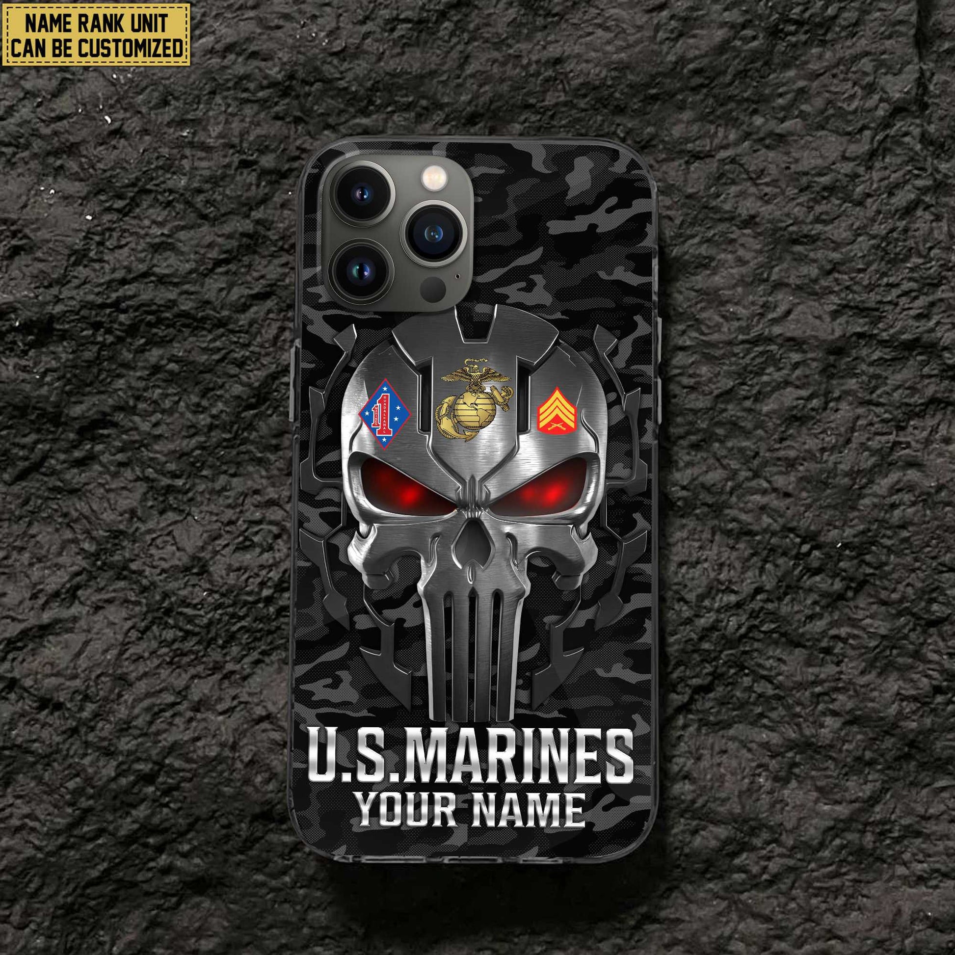 Premium Custom Name, Rank USMC Veteran Phone Case, Gifts For Marine Veteran, Gifts For Dad, For Husband VPVC500903