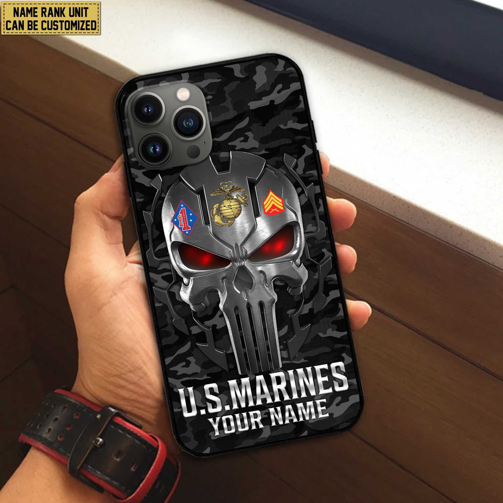 Premium Custom Name, Rank USMC Veteran Phone Case, Gifts For Marine Veteran, Gifts For Dad, For Husband VPVC500903