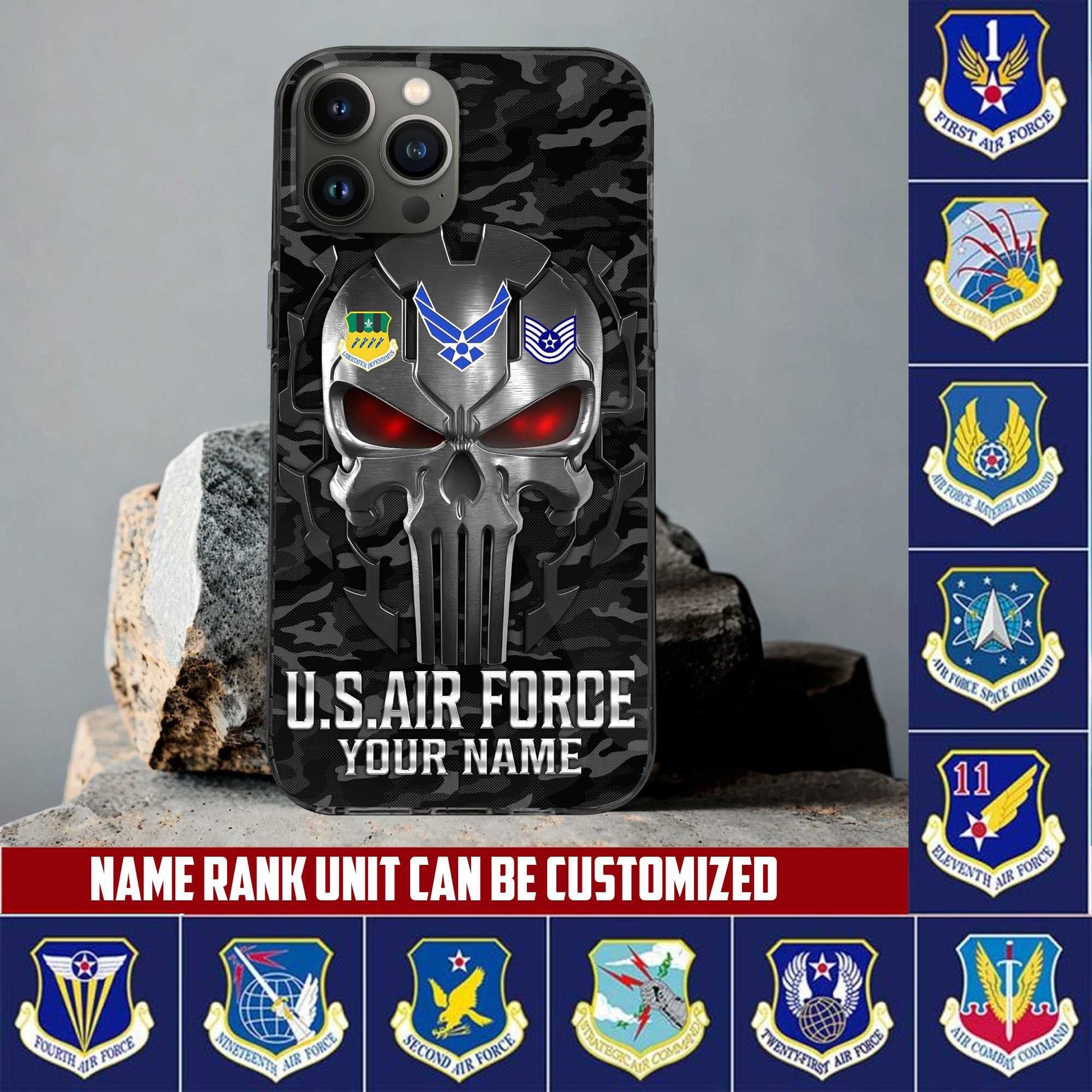 Premium Custom Name, Rank USAF Veteran Phone Case, Gifts For Air Force Veteran, Gifts For Dad, For Husband VPVC500904