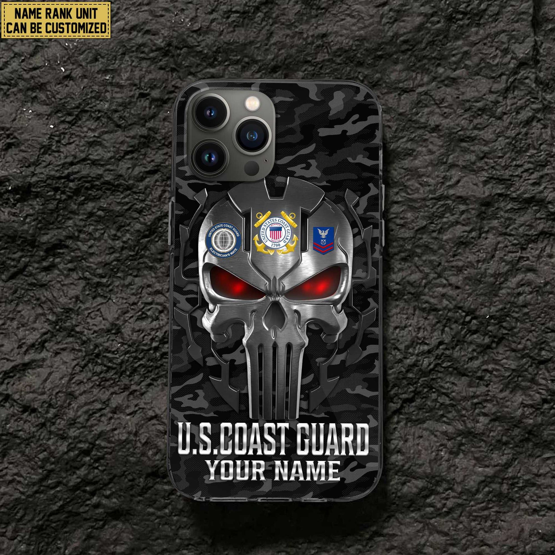 Premium Custom Name, Rank USCG Veteran Phone Case, Gifts For Coast Guard Veteran, Gifts For Dad, For Husband VPVC500905