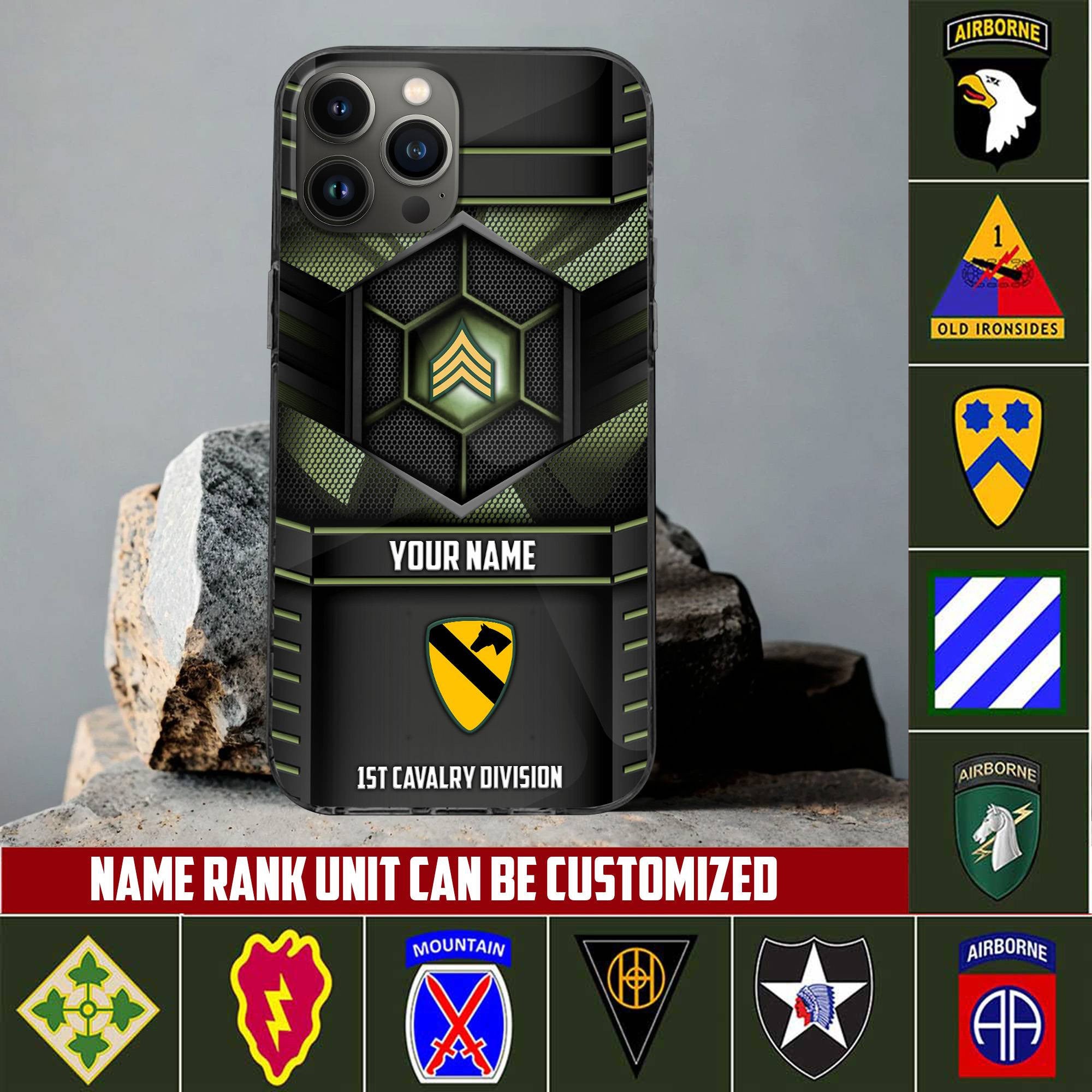 Premium Custom Name, Rank, Unit US Army Veteran Phone Case, Gifts For Dad, For Husband, Gifts For US Army Veteran VPVC501201