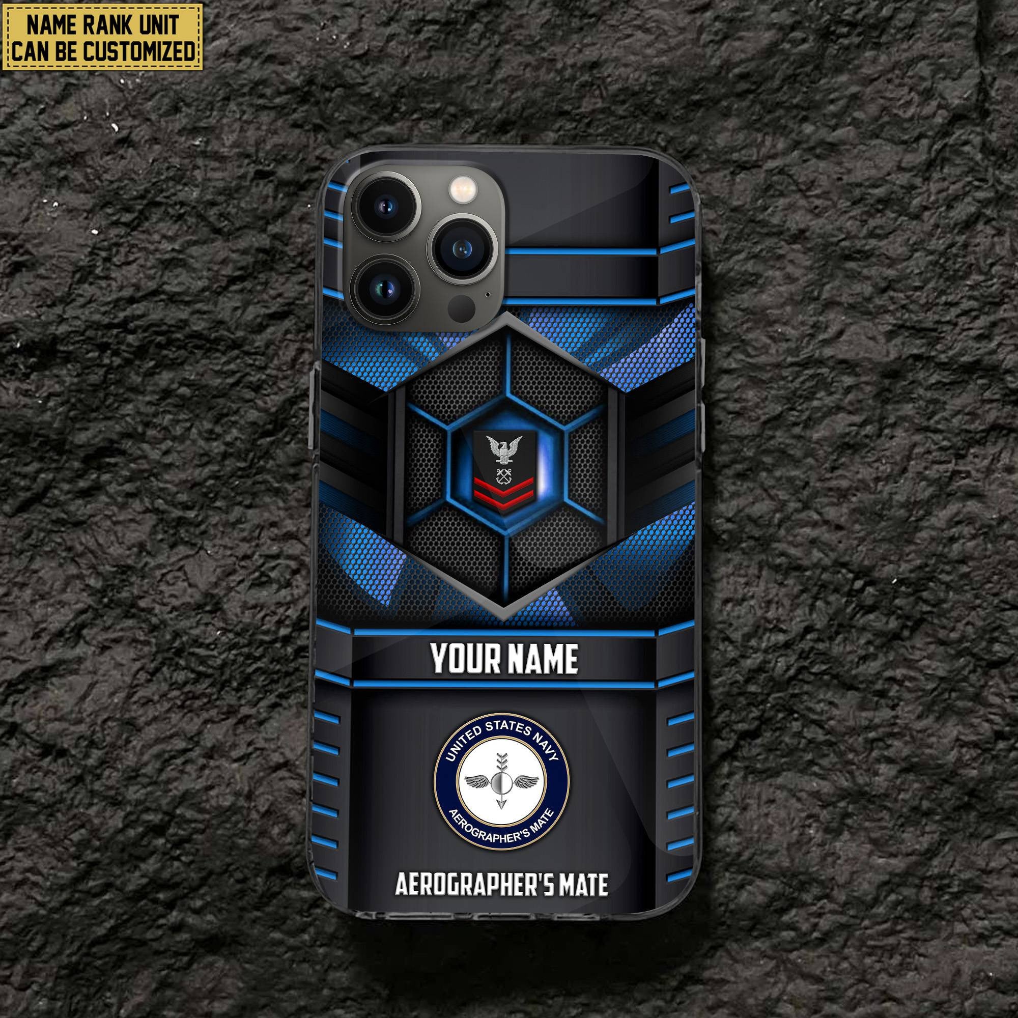 Premium Custom Name, Rank, Unit US Navy Veteran Phone Case, Gifts For Dad, For Husband, Gifts For US Navy Veteran VPVC501202
