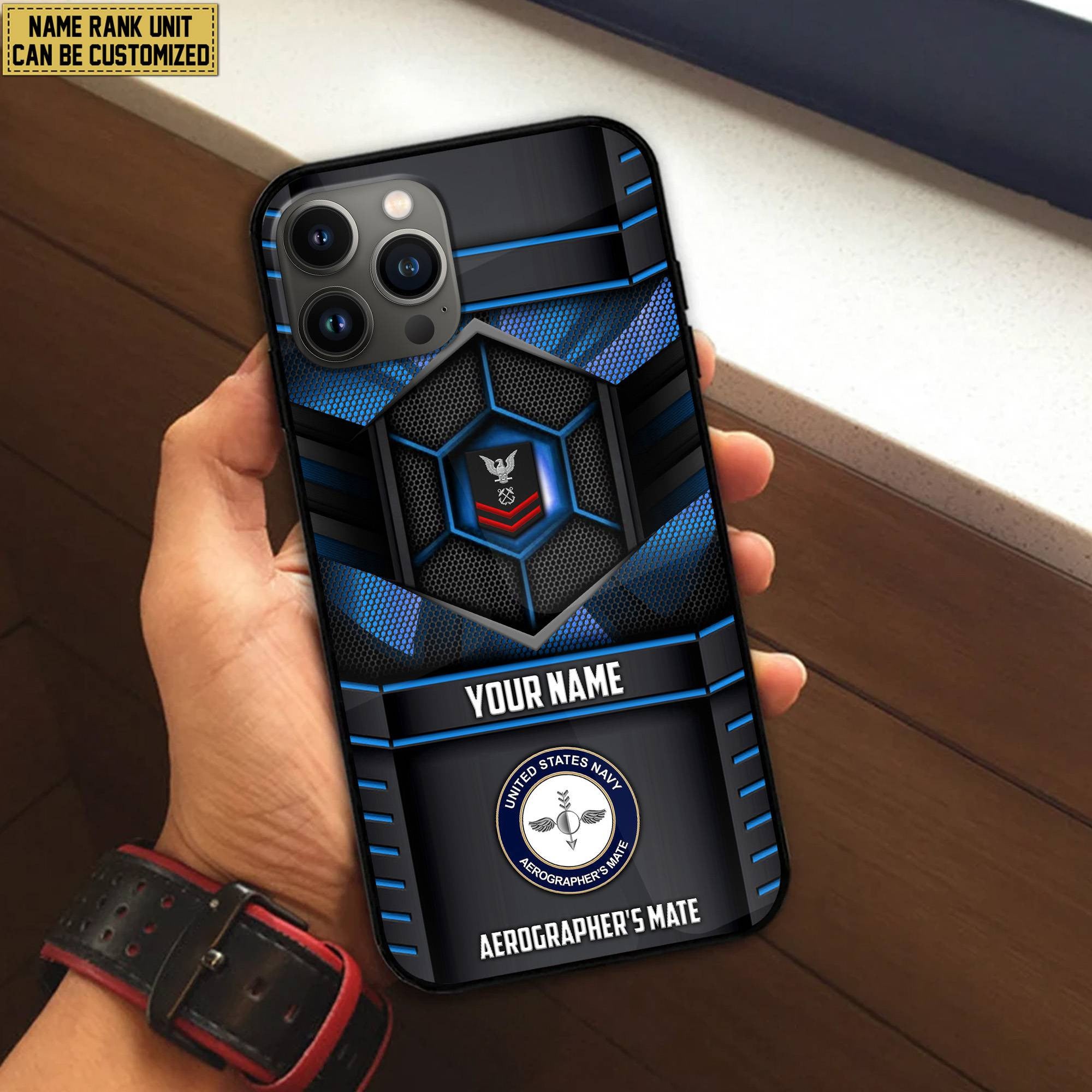 Premium Custom Name, Rank, Unit US Navy Veteran Phone Case, Gifts For Dad, For Husband, Gifts For US Navy Veteran VPVC501202