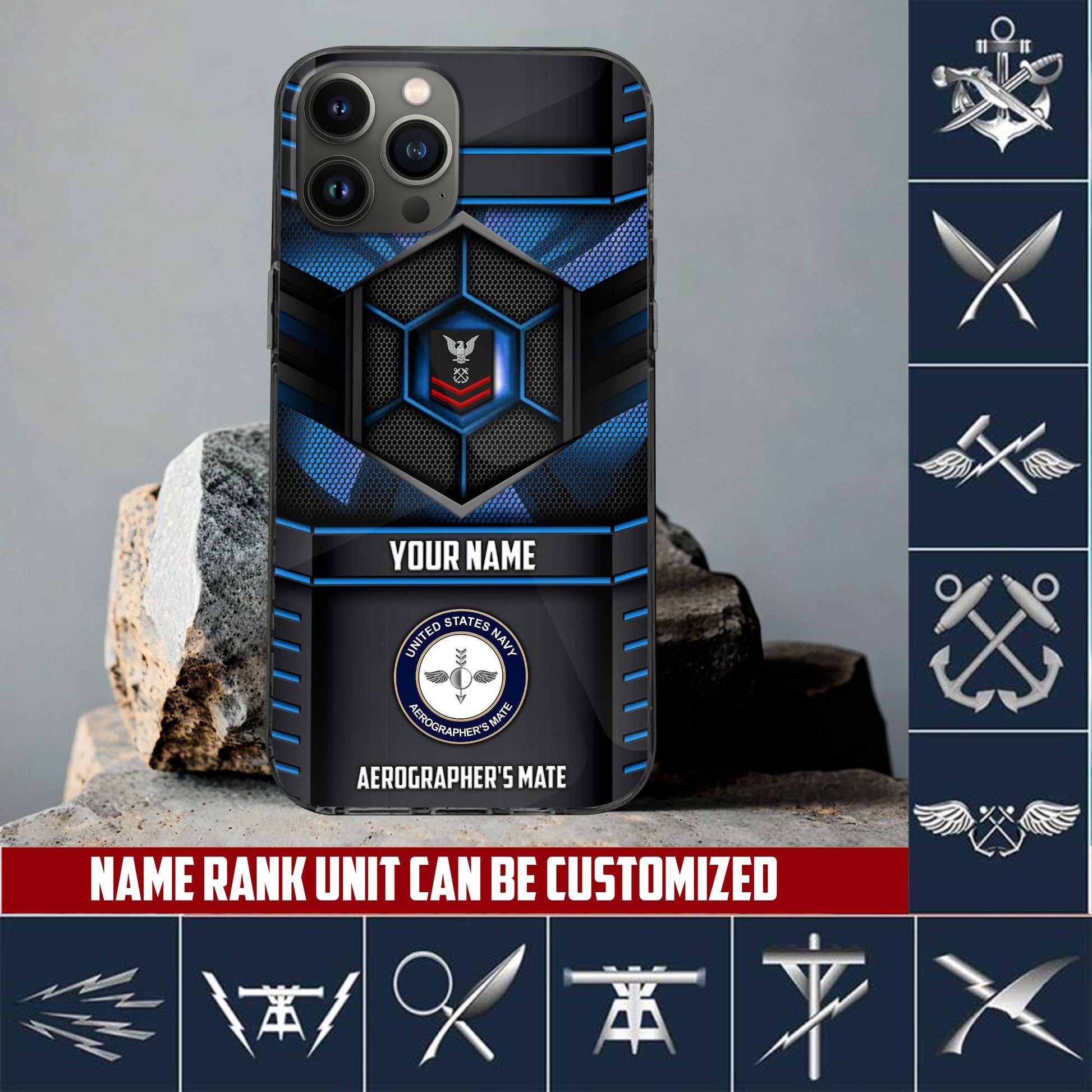 Premium Custom Name, Rank, Unit US Navy Veteran Phone Case, Gifts For Dad, For Husband, Gifts For US Navy Veteran VPVC501202