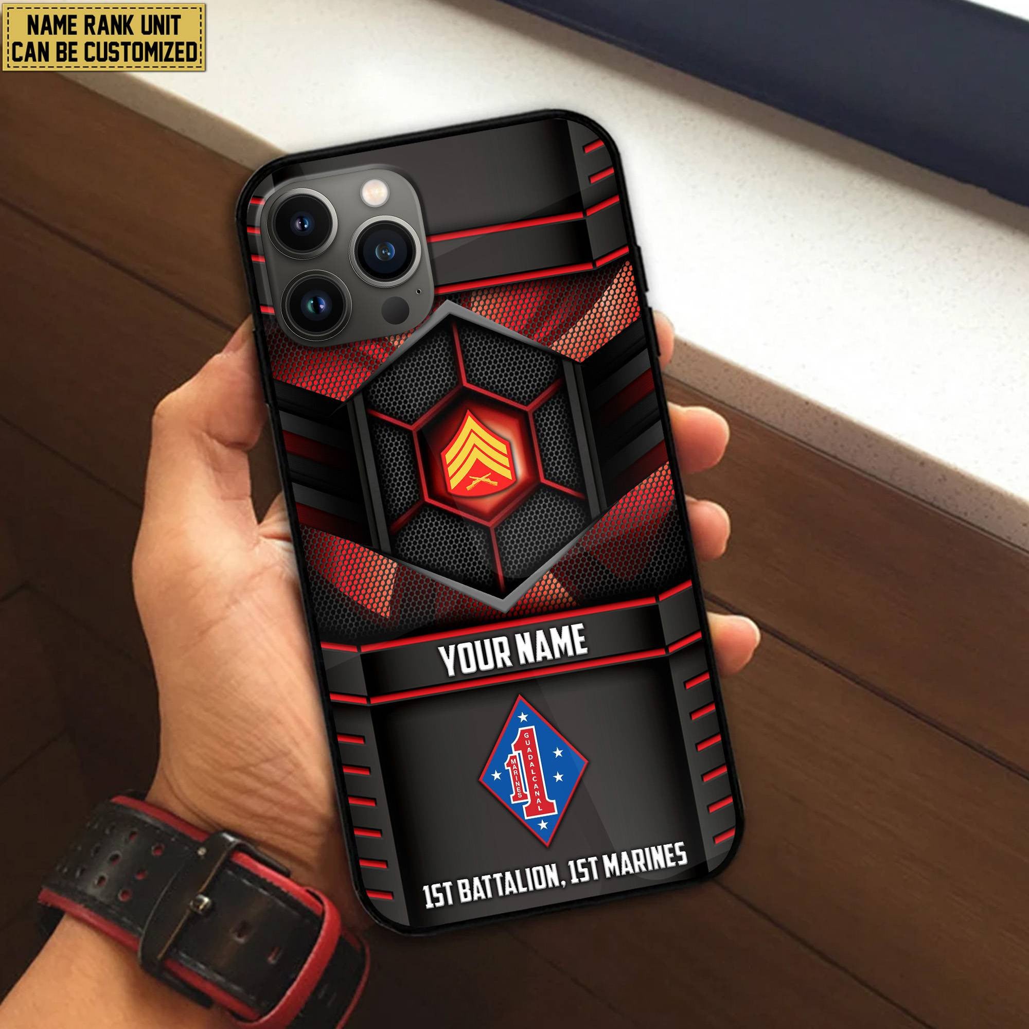 Premium Custom Name, Rank, Unit USMC Veteran Phone Case, Gifts For Dad, For Husband, Gifts For US Marine Veteran VPVC501203