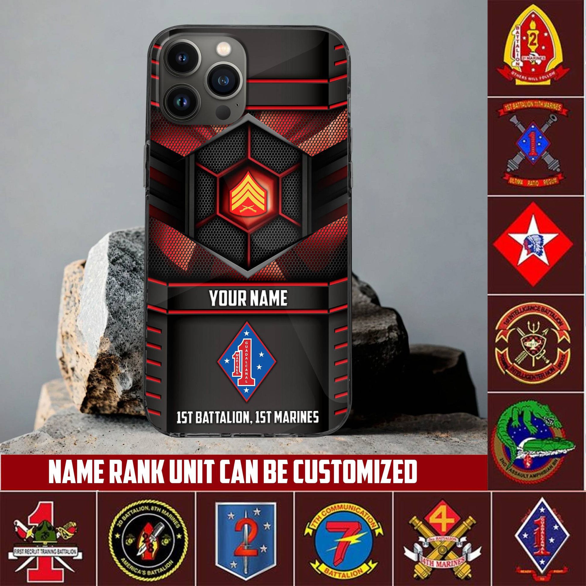 Premium Custom Name, Rank, Unit USMC Veteran Phone Case, Gifts For Dad, For Husband, Gifts For US Marine Veteran VPVC501203