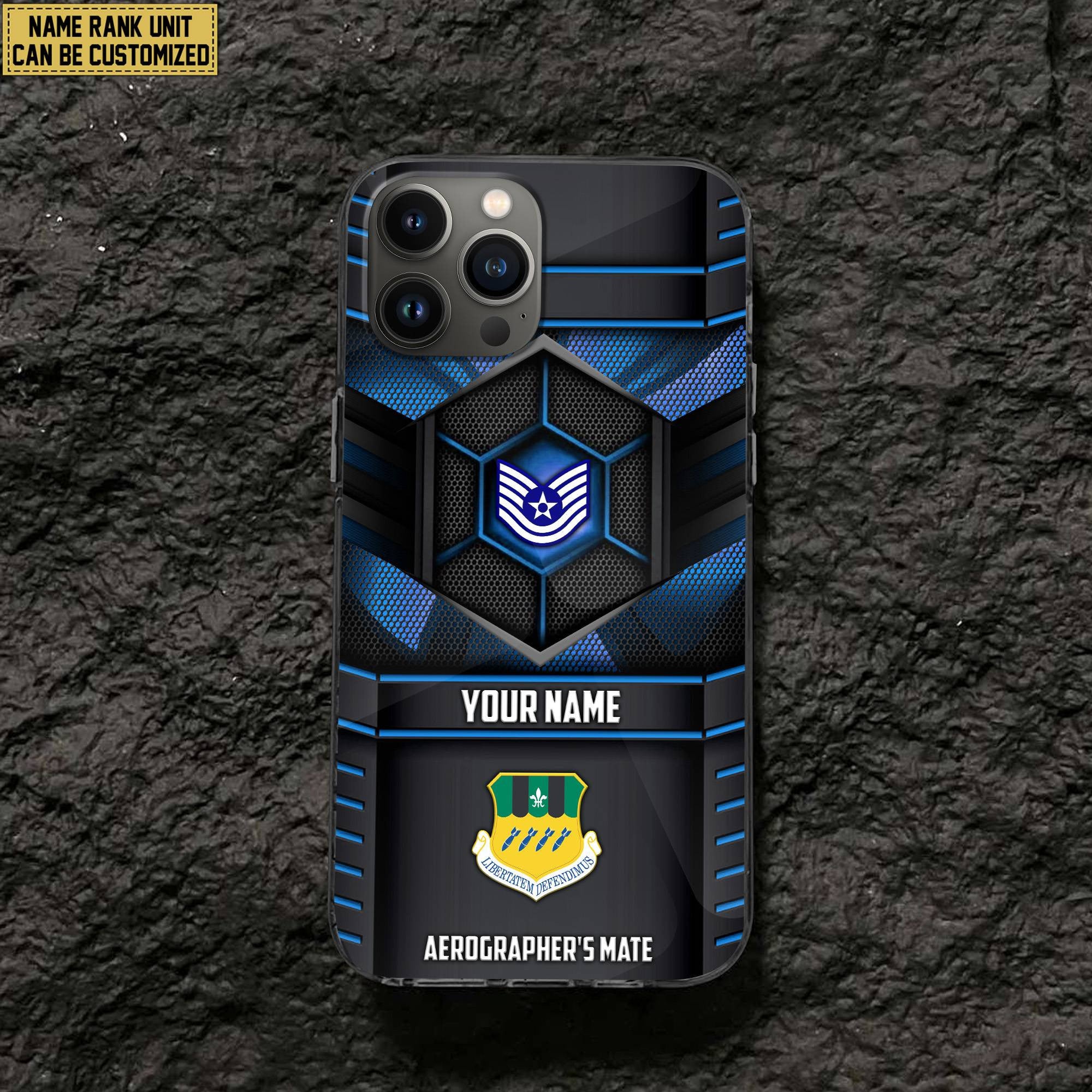 Premium Custom Name, Rank, Unit USAF Veteran Phone Case, Gifts For Dad, For Husband, Gifts For US Air Force Veteran VPVC501204