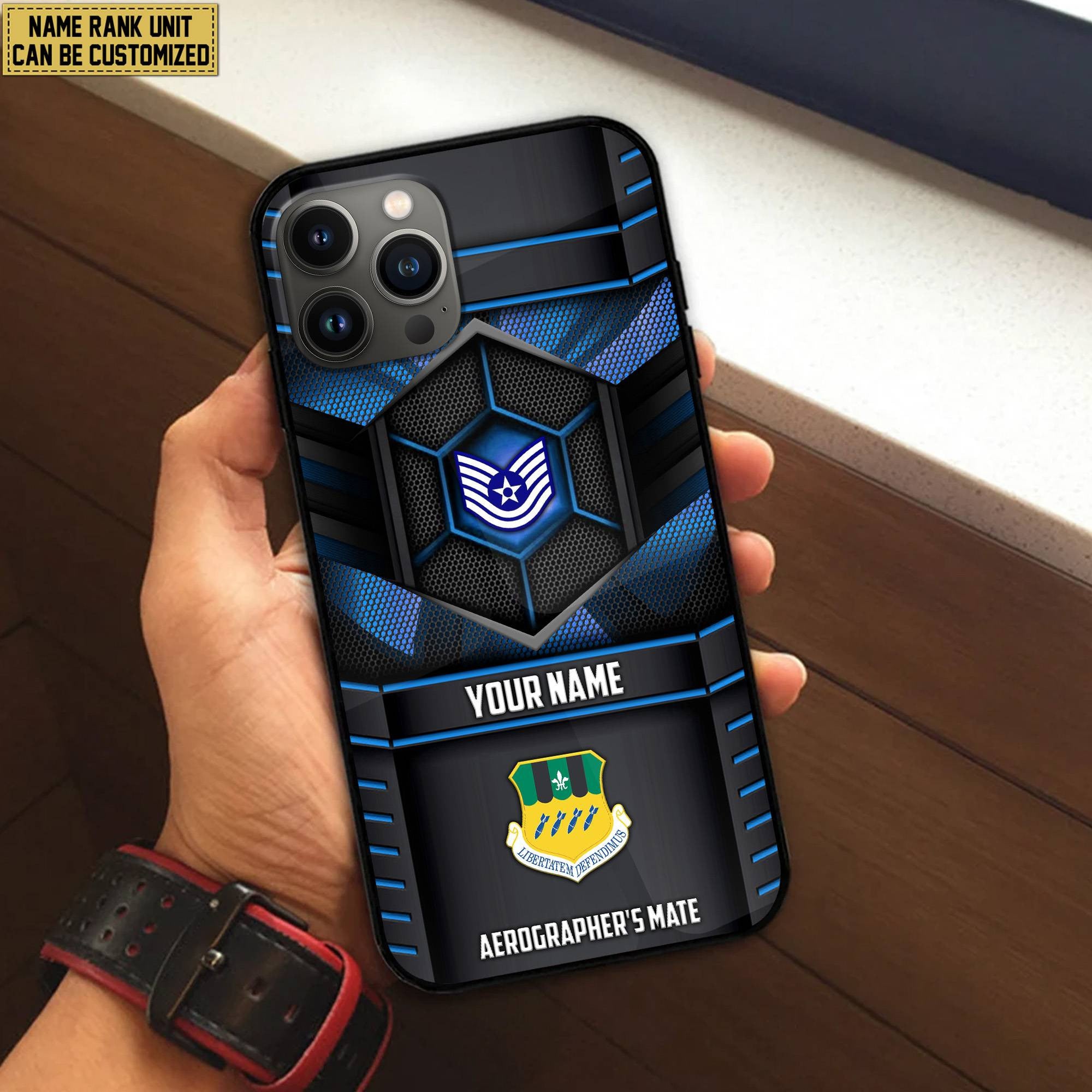 Premium Custom Name, Rank, Unit USAF Veteran Phone Case, Gifts For Dad, For Husband, Gifts For US Air Force Veteran VPVC501204