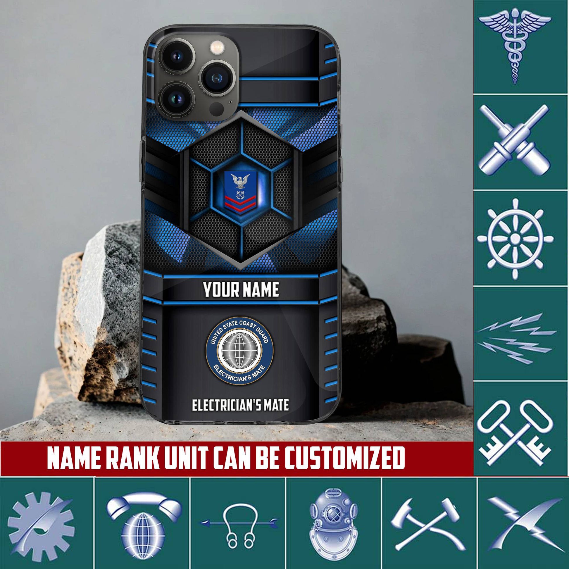 Premium Custom Name, Rank, Unit USCG Veteran Phone Case, Gifts For Dad, For Husband, Gifts For US Coast Guard Veteran VPVC501205