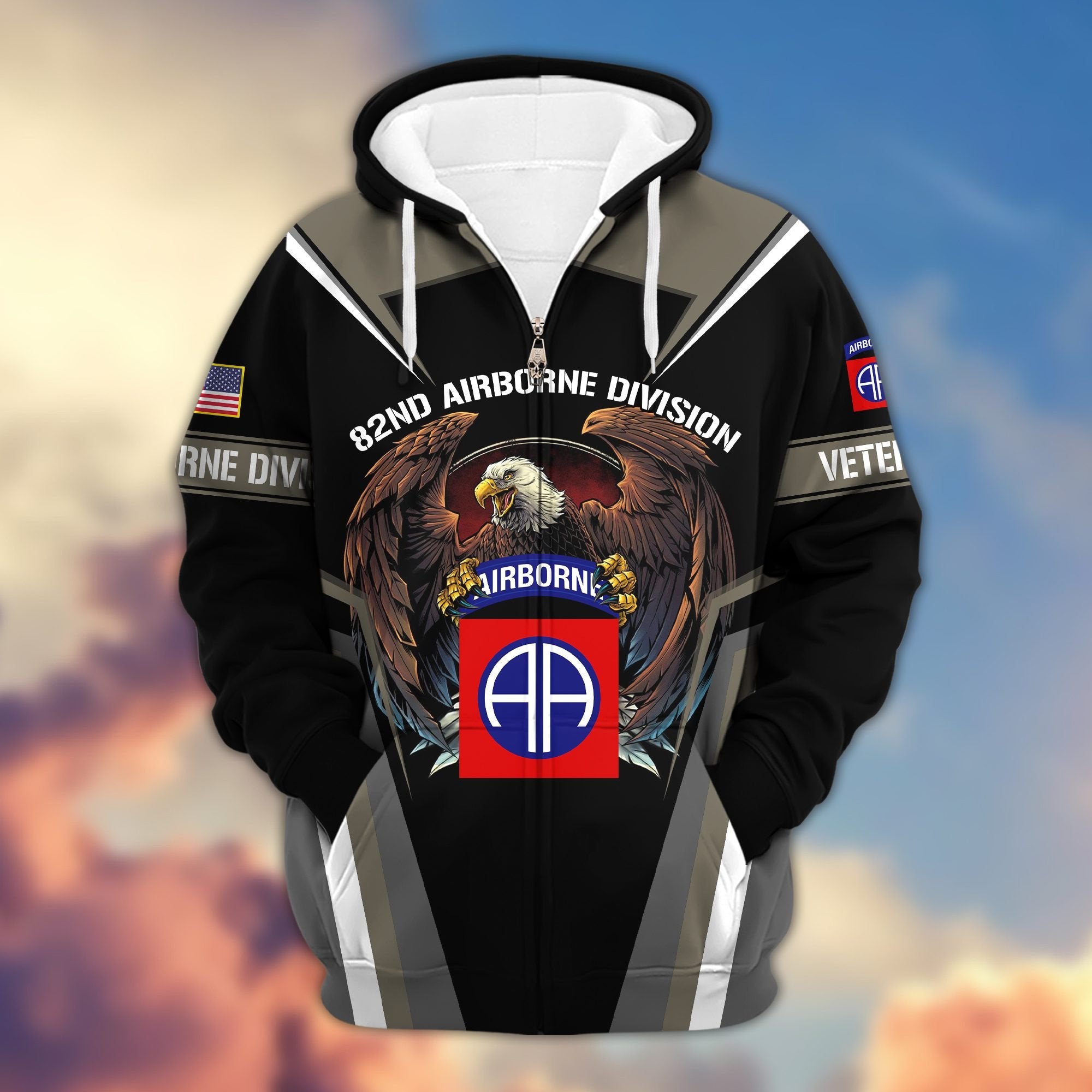 Premium 82nd Airborne Division Zip Hoodie Gifts For US Veteran VPVC602402