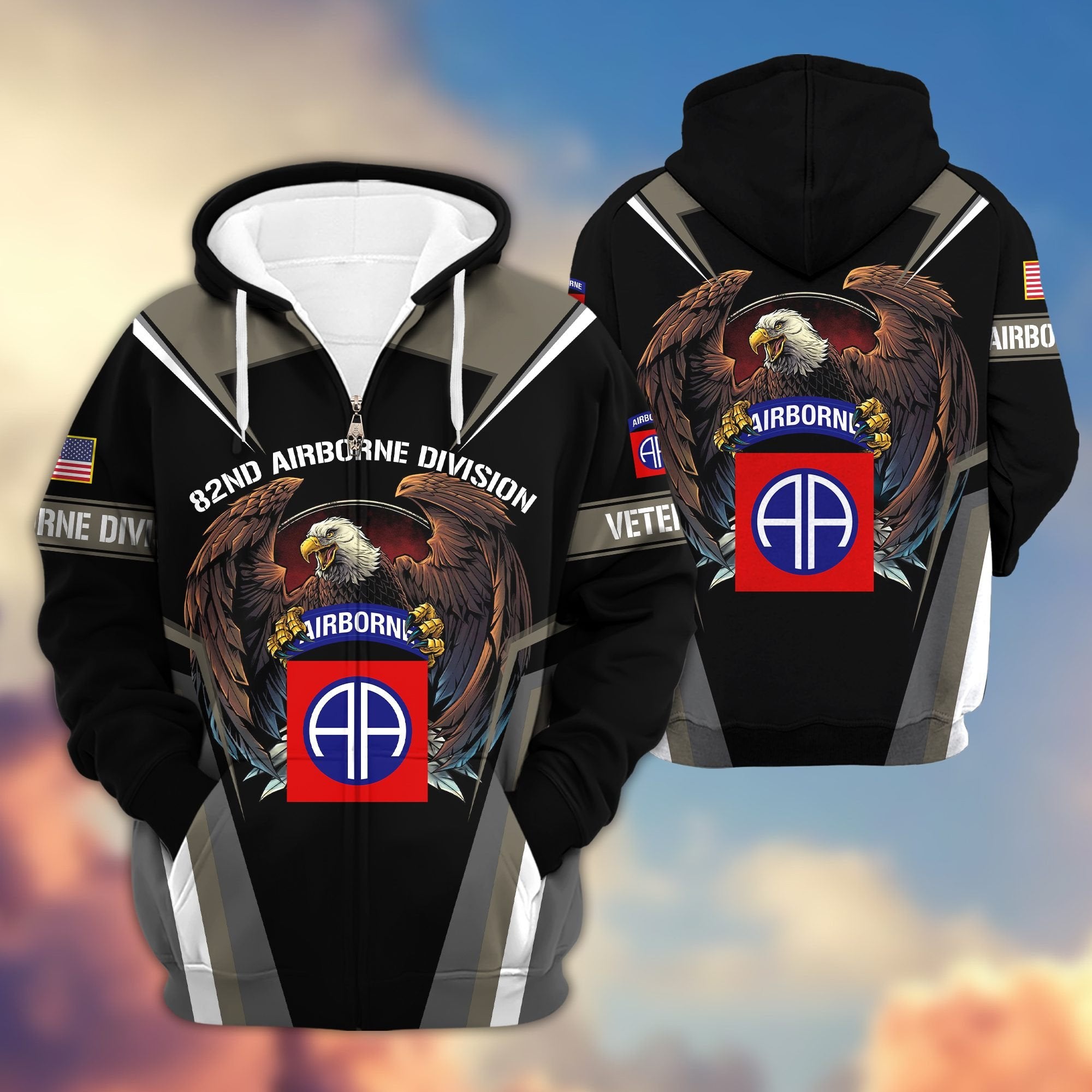 Premium 82nd Airborne Division Zip Hoodie Gifts For US Veteran VPVC602402