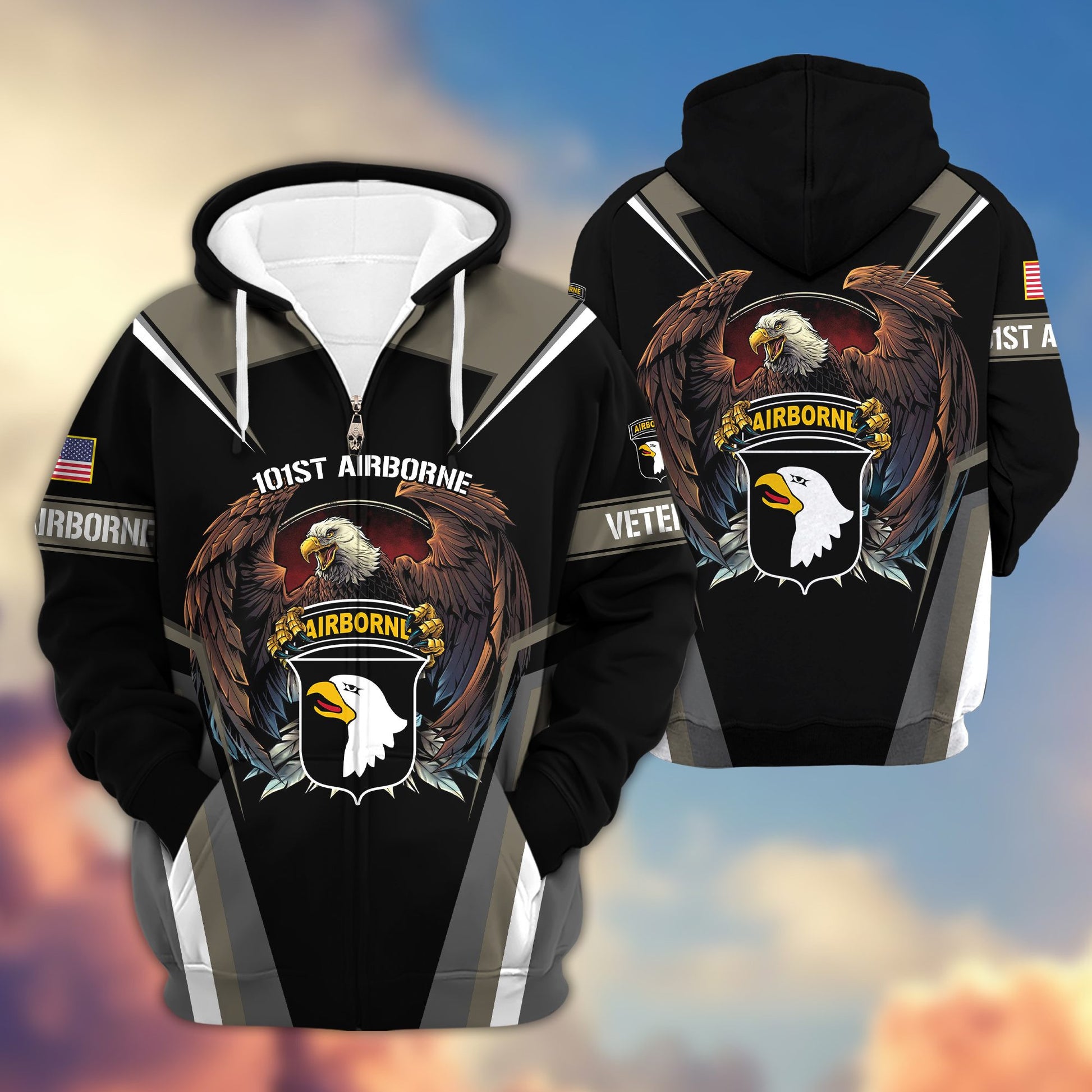Premium 101st Airborne Division Zip Hoodie Gifts For US Veteran VPVC602403