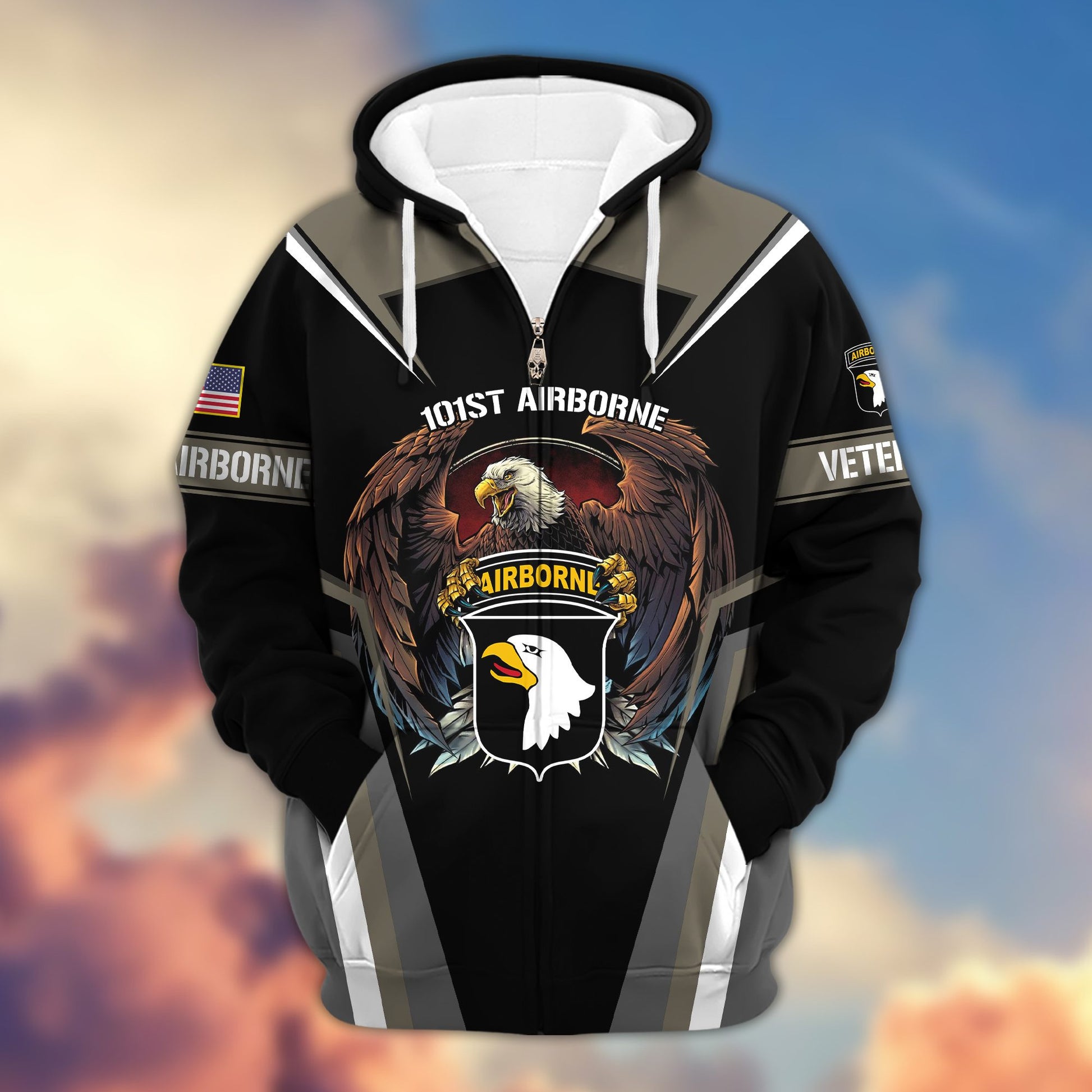 Premium 101st Airborne Division Zip Hoodie Gifts For US Veteran VPVC602403