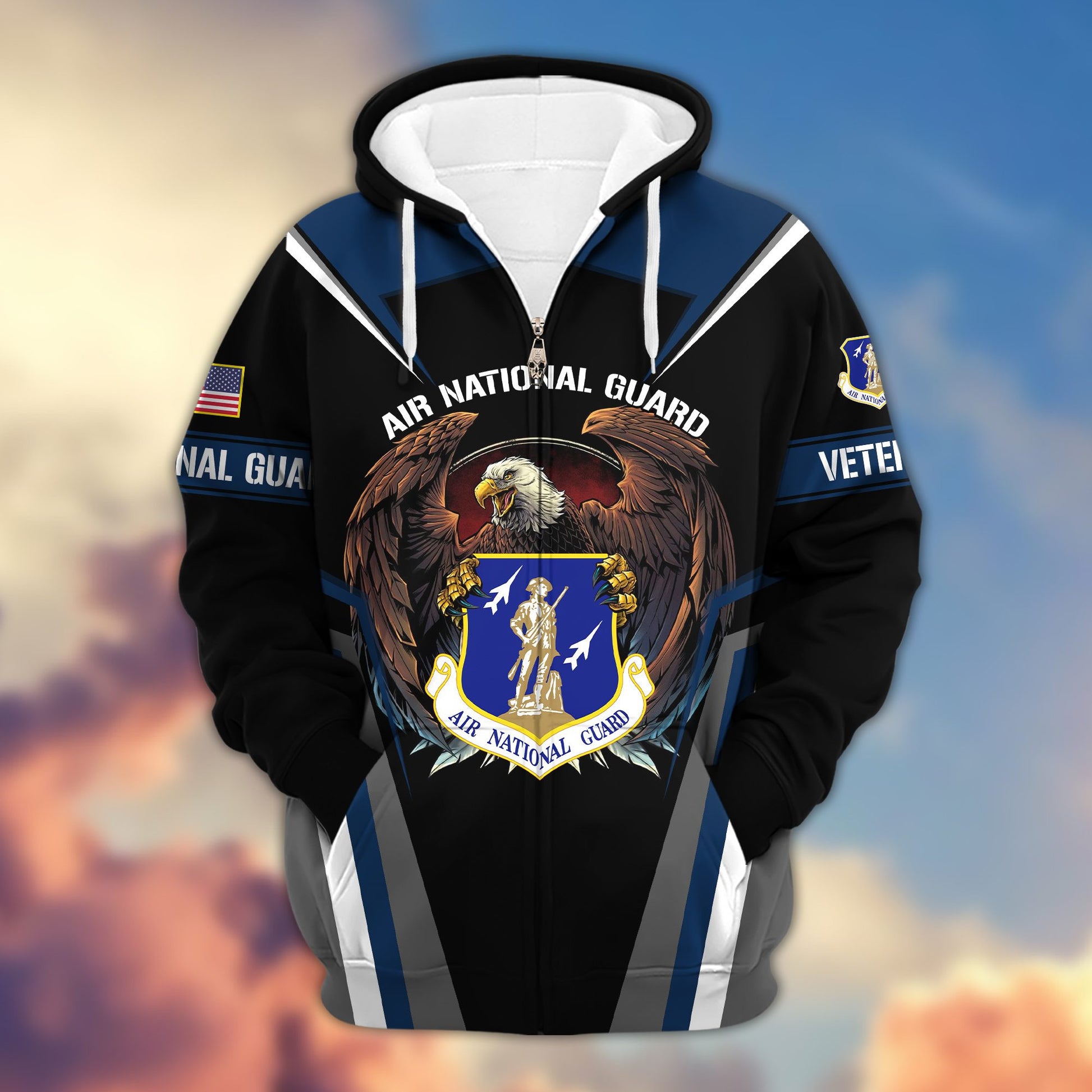 Premium Air National Guard Zip Hoodie Gifts For US Veteran VPVC602405